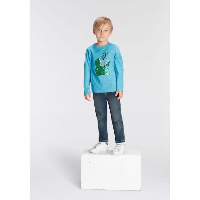 ✵ KIDSWORLD Langarmshirt »mit Dino-Motiv aus Wendepailletten« günstig  bestellen | Jelmoli-Versand