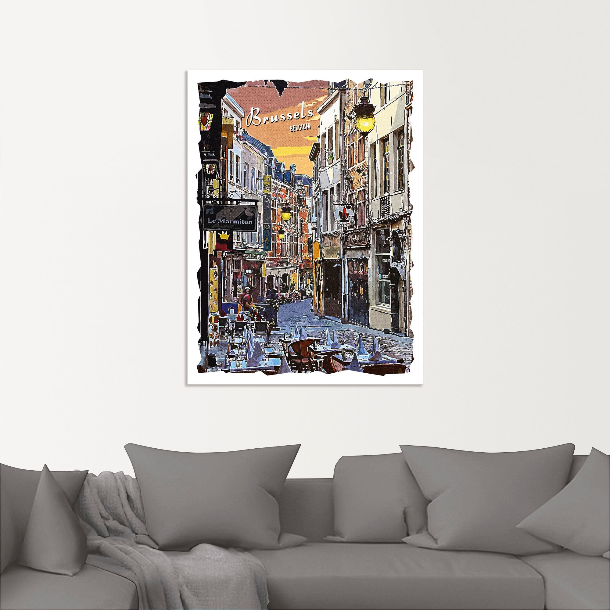 Artland Wandbild Poster in als Grössen Wandaufkleber »Brüssel Grafik«, Jelmoli-Versand kaufen Alubild, (1 oder St.), Belgien, | versch. Leinwandbild, online