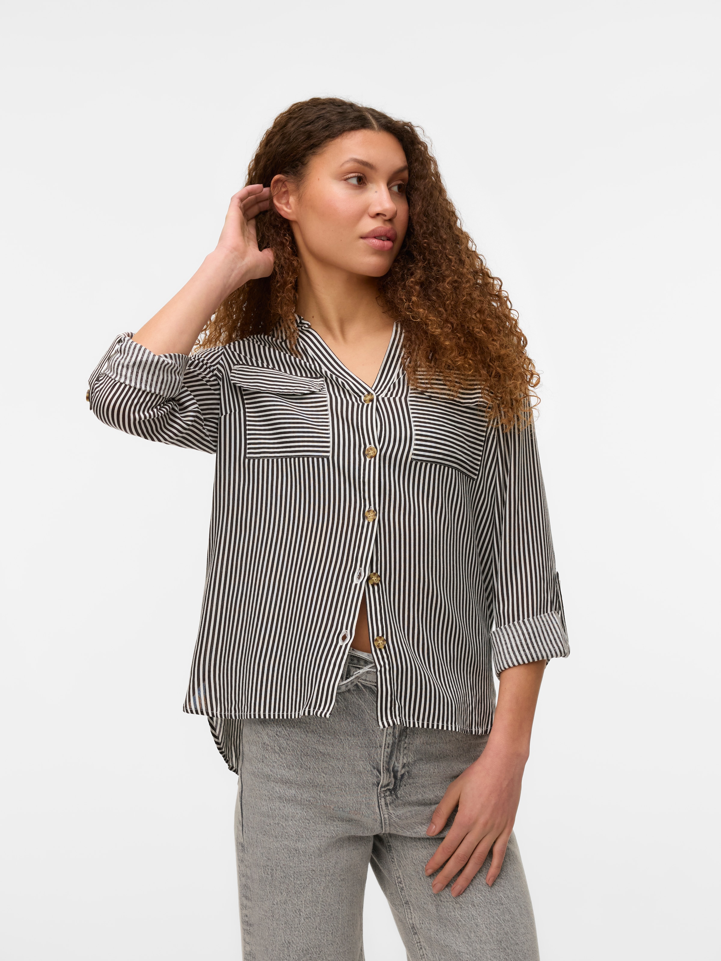 Vero Moda Hemdbluse »VMBUMPY L/S SHIRT NEW WVN GA NOOS« Viskose, regular fit