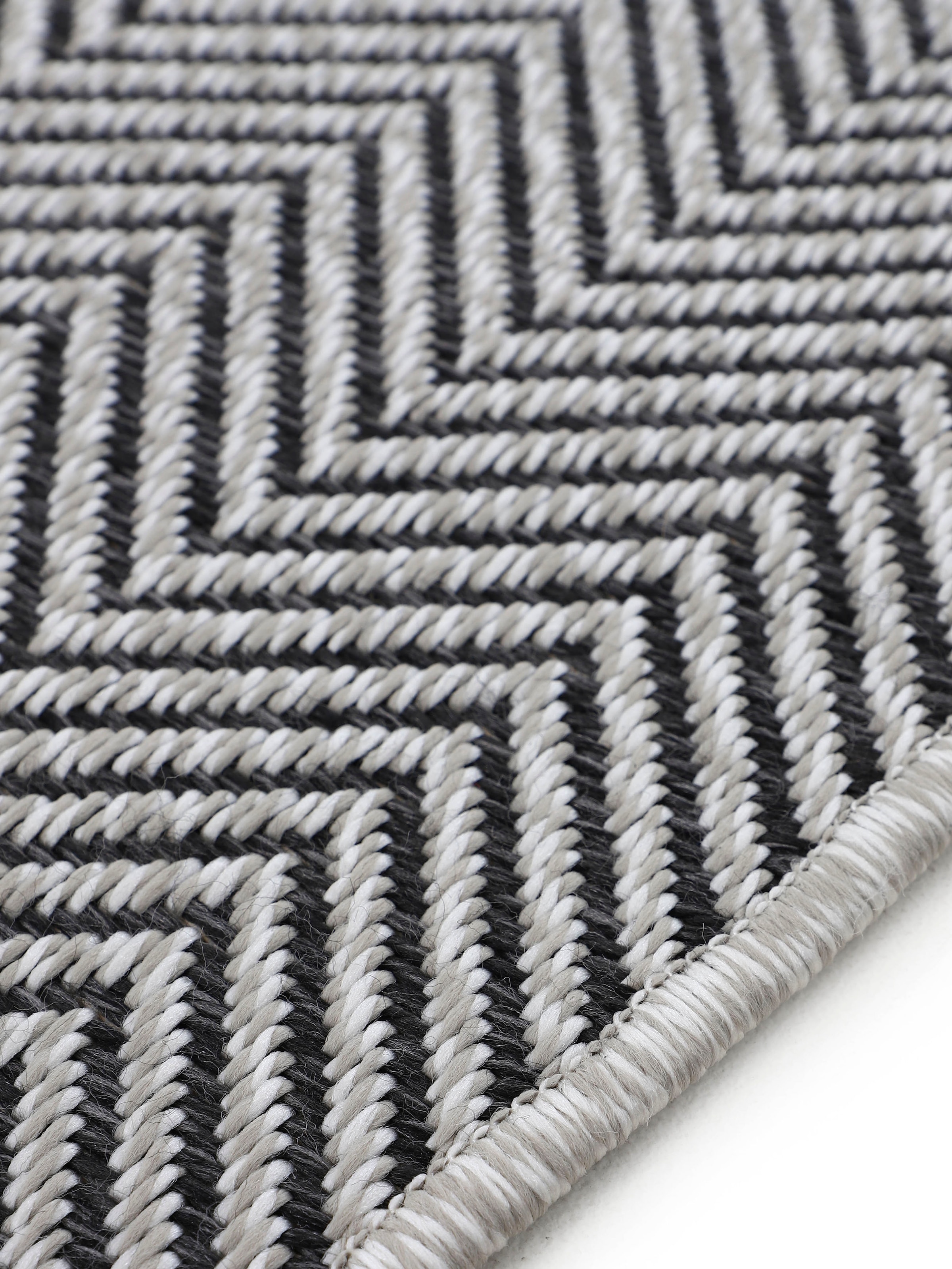carpetfine Teppich »Boho 106«, rund, 4 mm Höhe, robustes Flachgewebe, Sisal Optik, UV-beständig, Aussenbereich