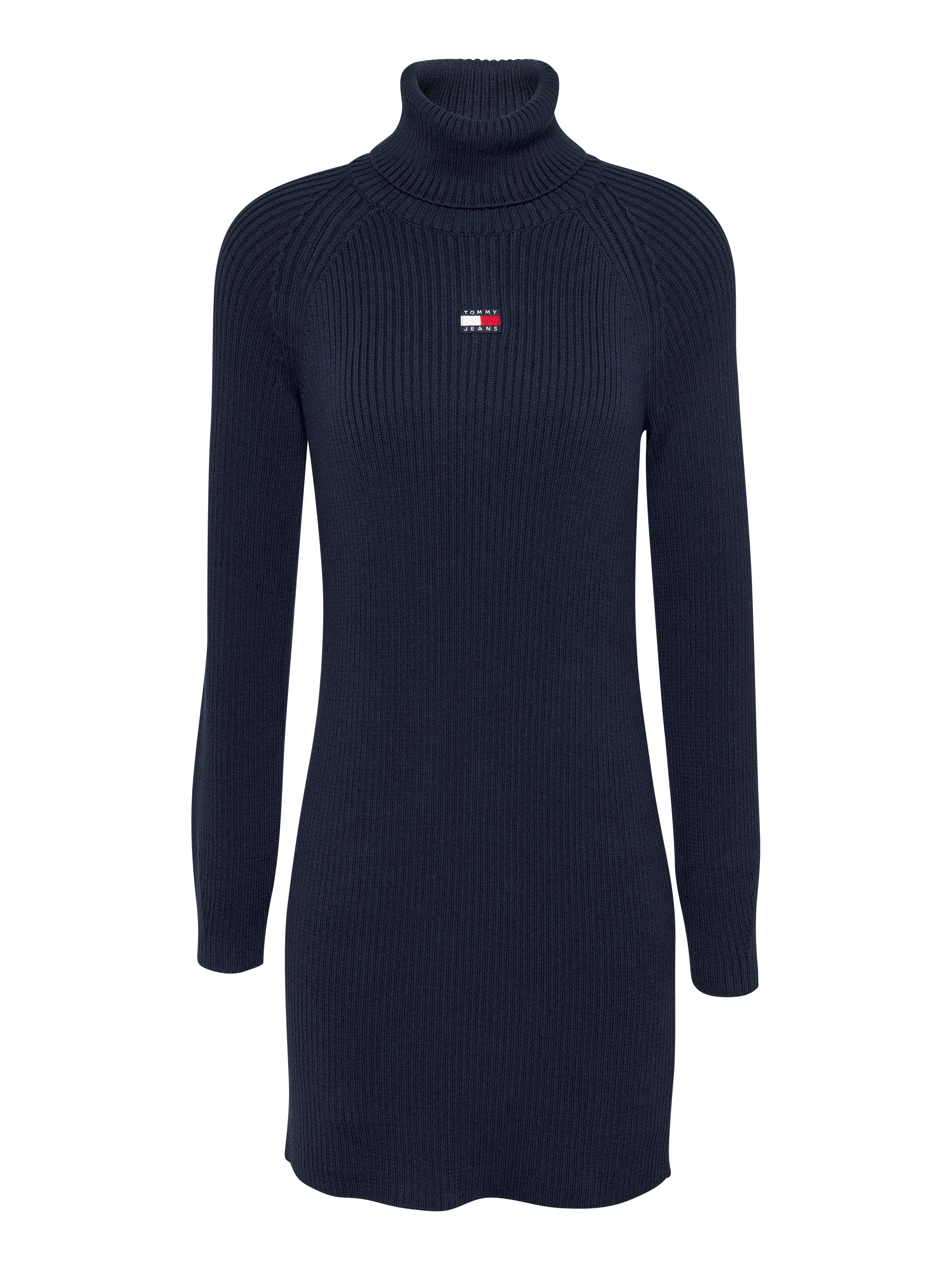 Tommy Jeans Strickkleid »TJW MOCKNECK BADGE SWEATER DRESS«, mit Stehkragen, Logo-Badge