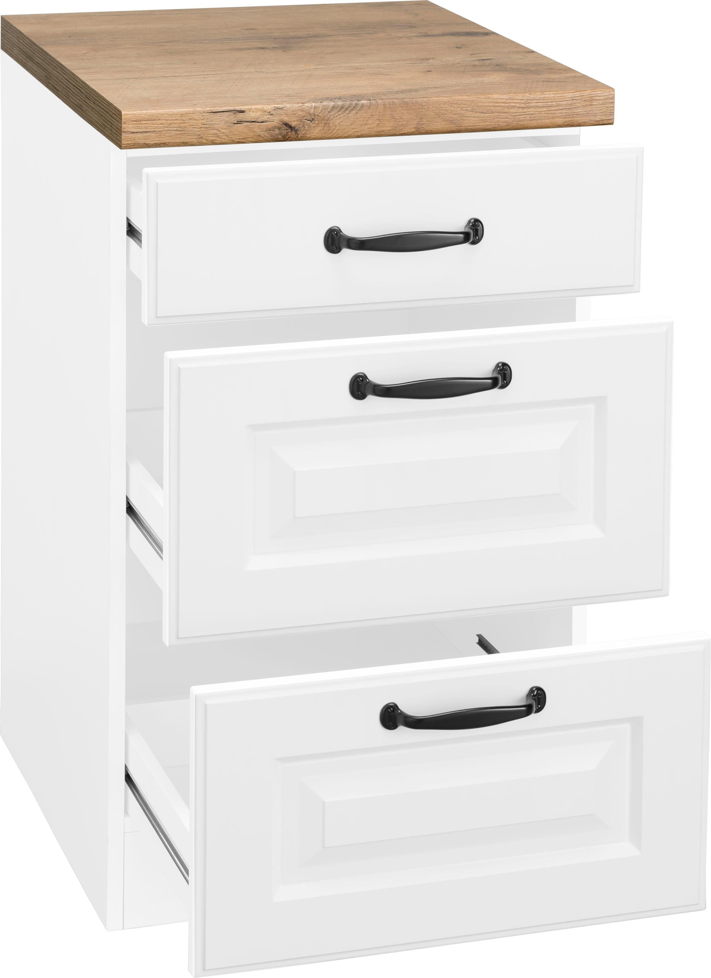 wiho Küchen Unterschrank »Erla«, 50 cm breit, mit 2 grossen Auszügen