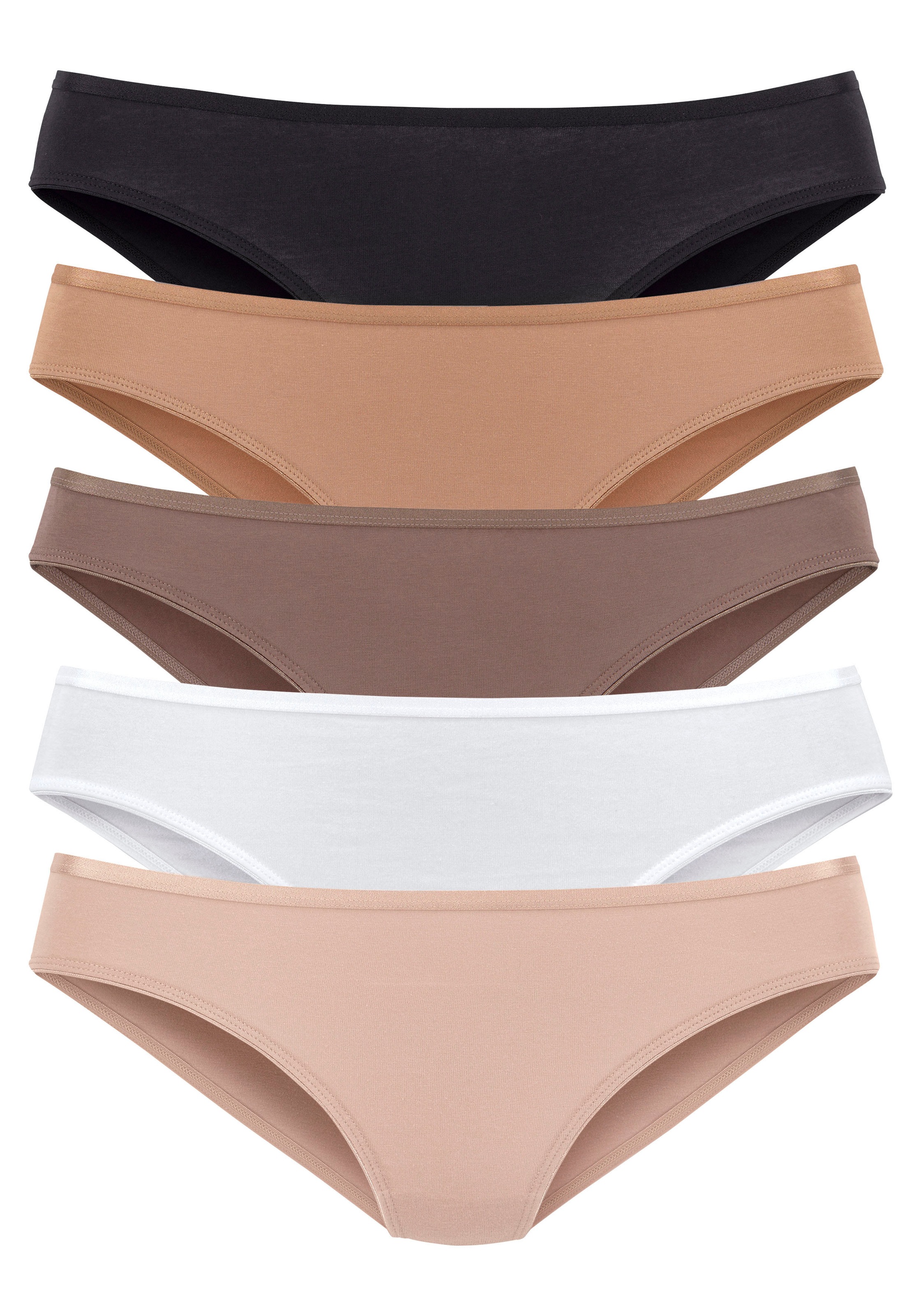 Vivance Jazz-Pants Slips 5er-Pack, aus elastischer Baumwoll-Qualität