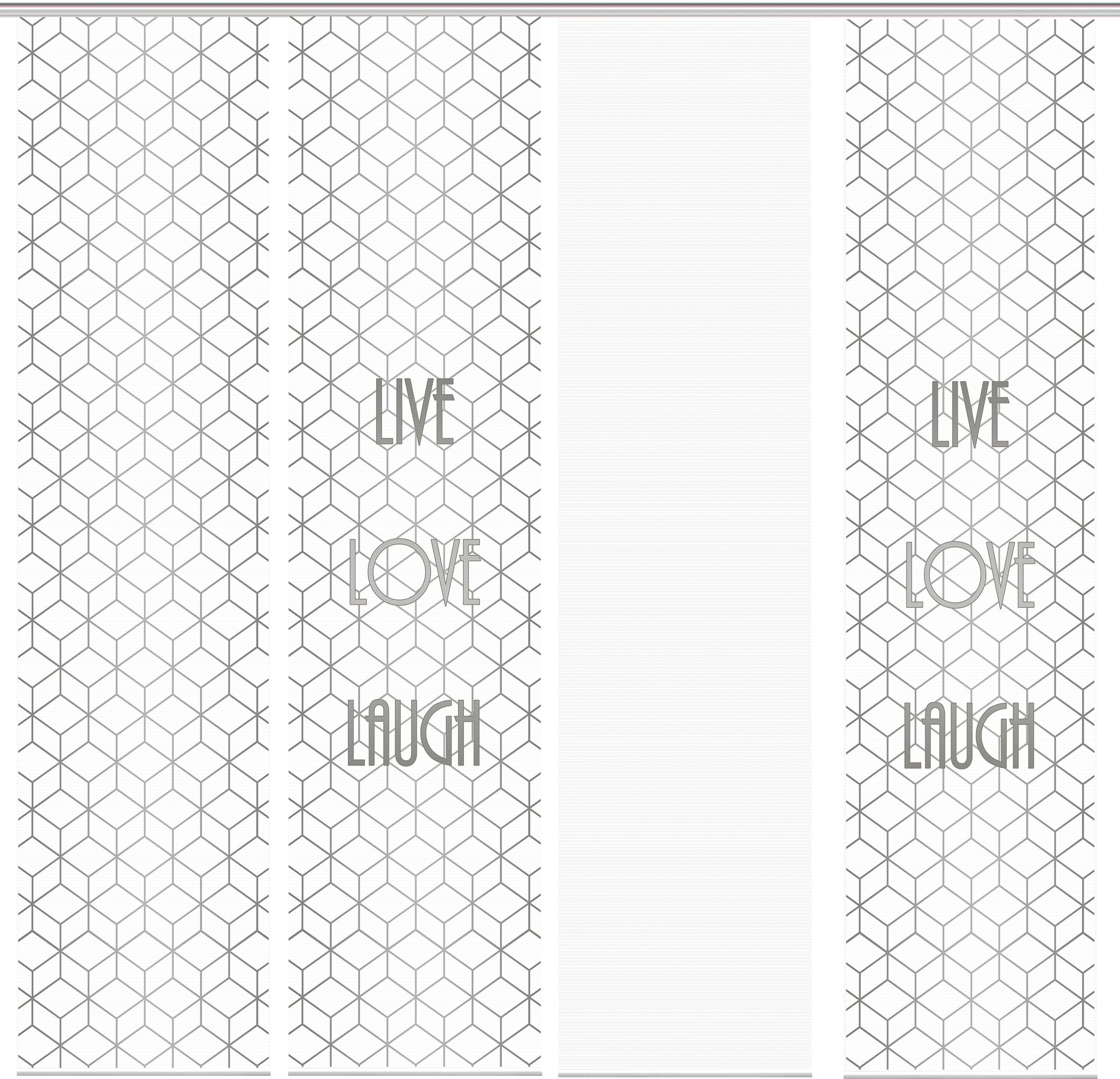 Vision S Schiebegardine »LIVE LOVE LAUGH 4er SET«, (4 St.), Bambus-Optik, Digital  bedruckt online kaufen | Jelmoli-Versand