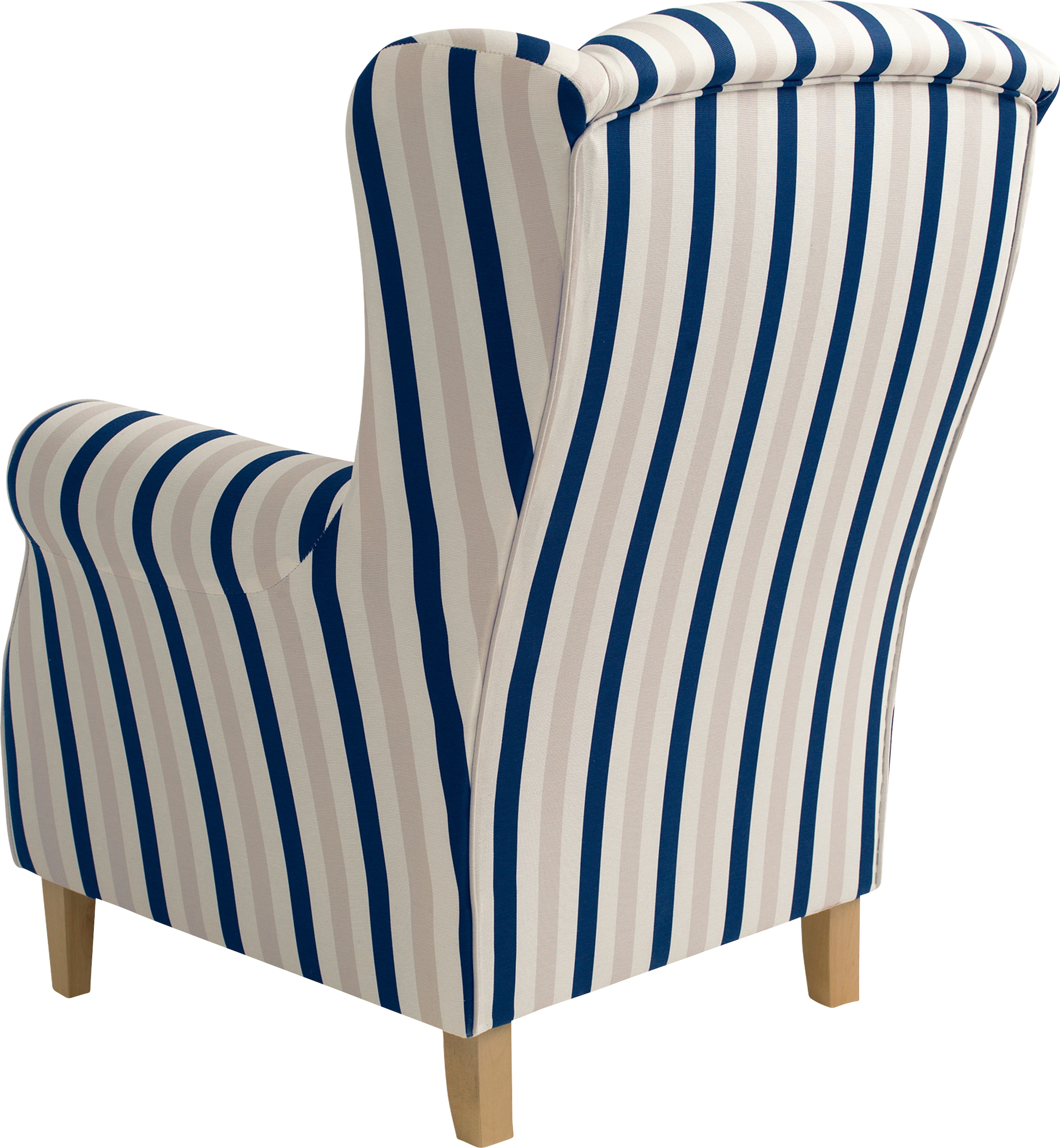 Max Winzer® Ohrensessel »Luke, Hochlehnsessel bequem mit komfortablem Federkern«, Retro und modern, Streifendesign, Buchenfuss
