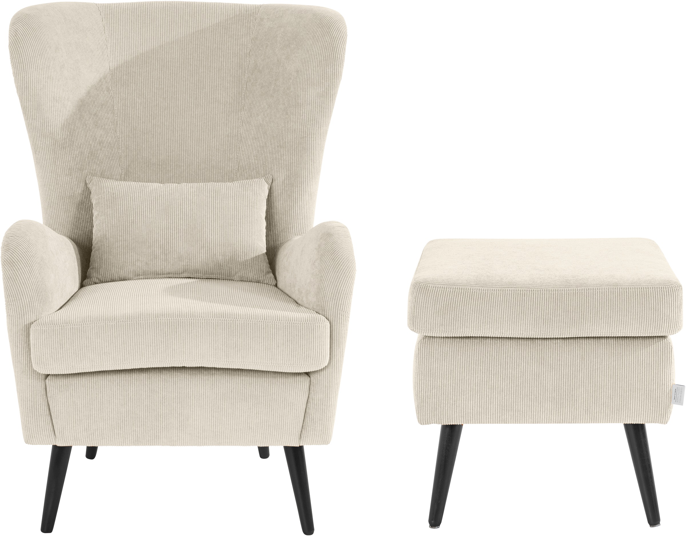 Guido Maria Kretschmer Home&Living Sessel »Salla«, wahlweise mit oder ohne Hocker; grosser Sessel: Masse B/T/H: 78/94/118cm