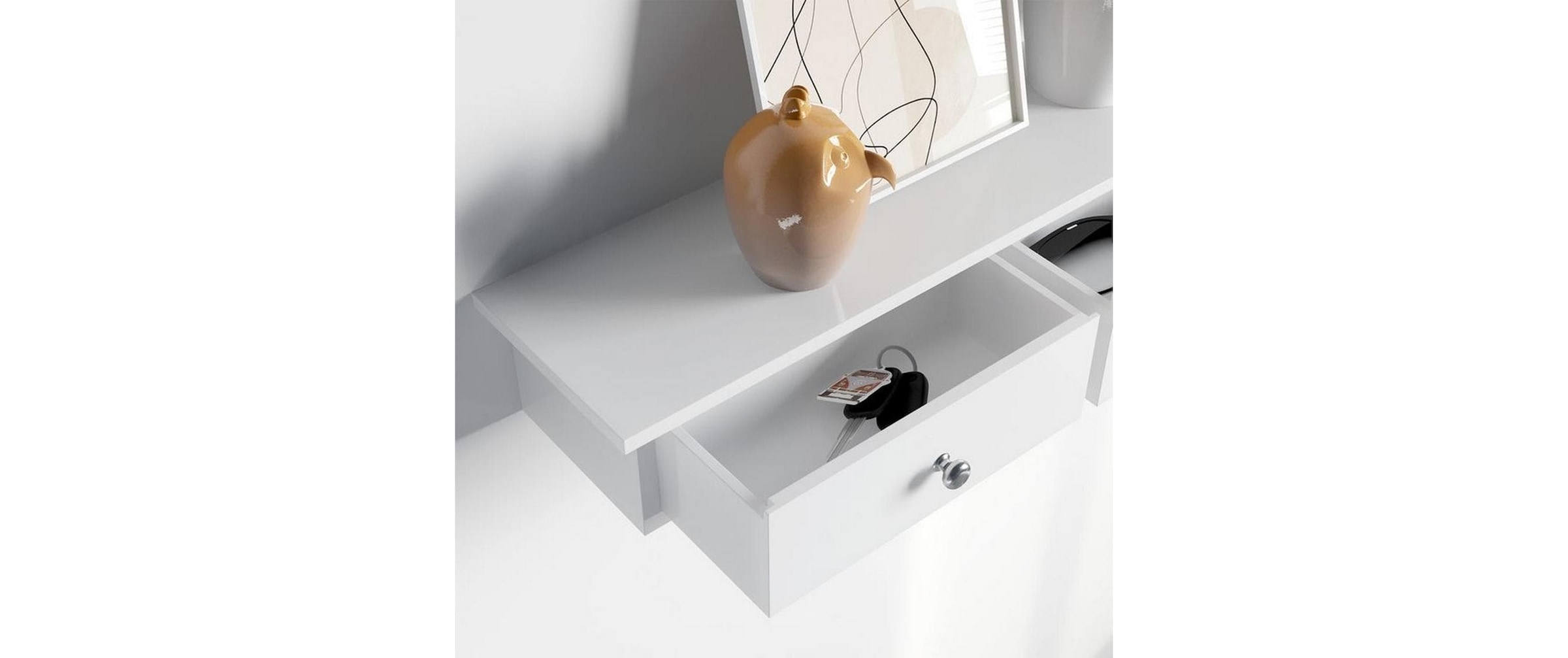 SONGMICS Wandregal »mit Schubladen Weiss«