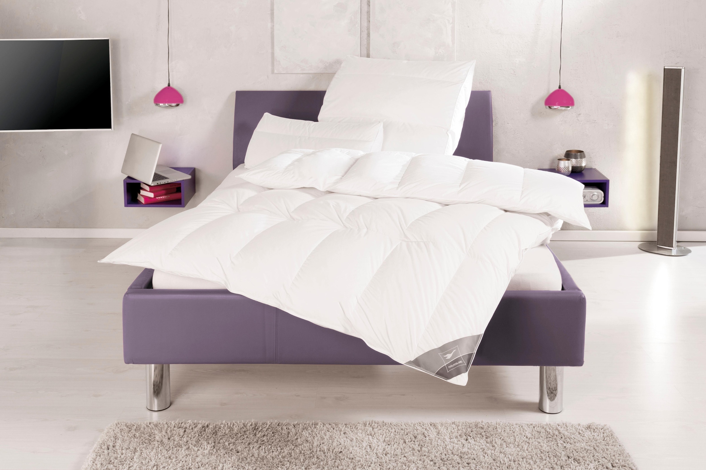 Haeussling Daunenbettdecke »BodyPerfect ModernLine«, leicht, in 135x200, Daunen, online Winter 90% cm, 10% Füllung 155x220 Bettdecke | (1 shoppen Sommer oder St.), 155x200, Jelmoli-Versand Federn