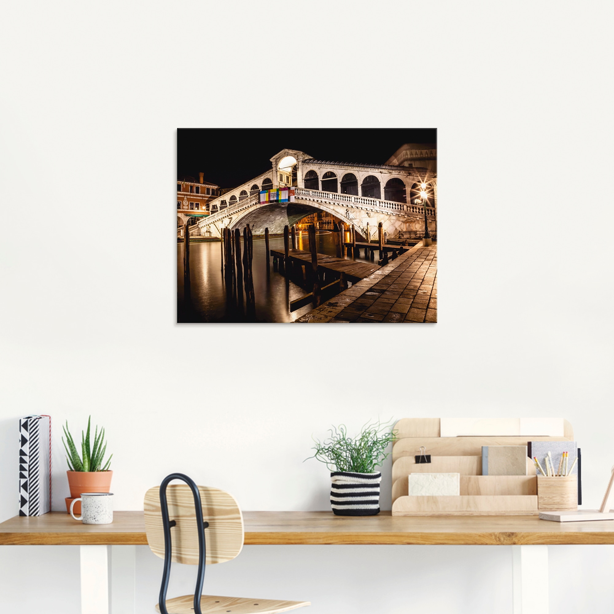 Artland Glasbild »Venedig Canal Grande & Rialto Brücke II«, Brücken, (1 St.), in verschiedenen Grössen