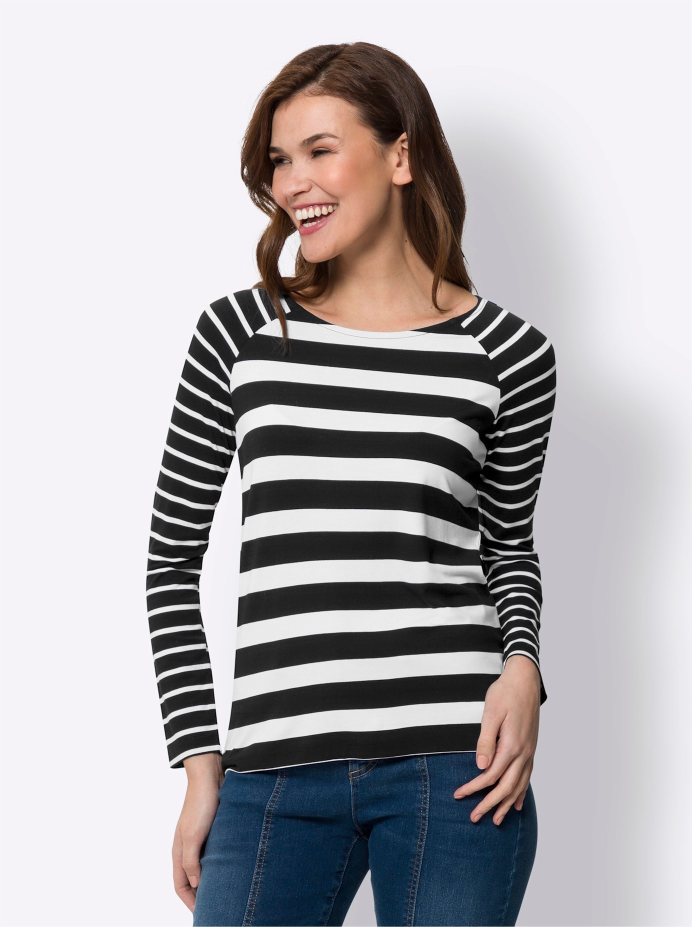 heine Rundhalsshirt »Streifenshirt«, (1 tlg.)