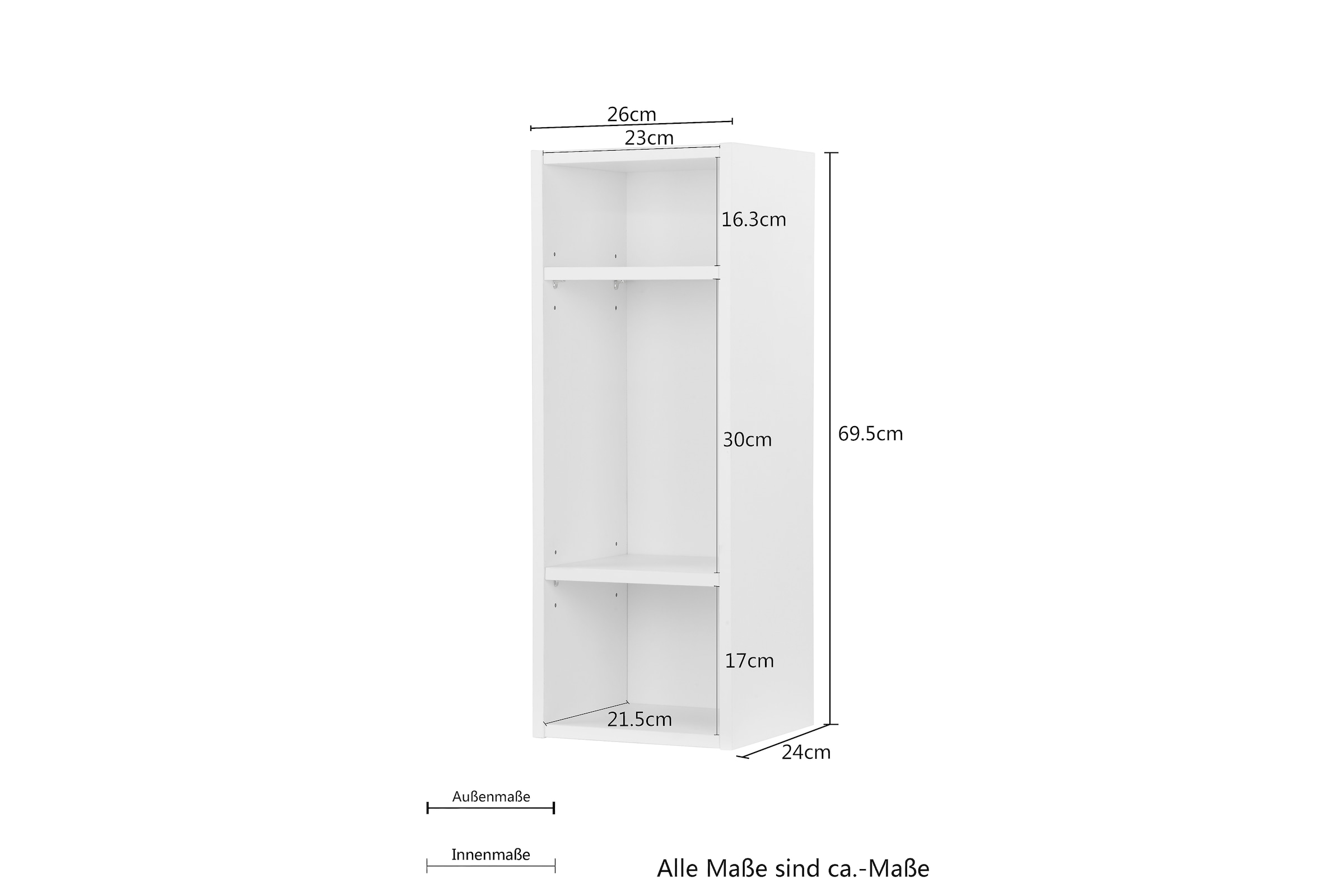 Places of Style Regal »Moid«, modernes Wandregal, Breite 26 cm, Höhe 69,5 cm