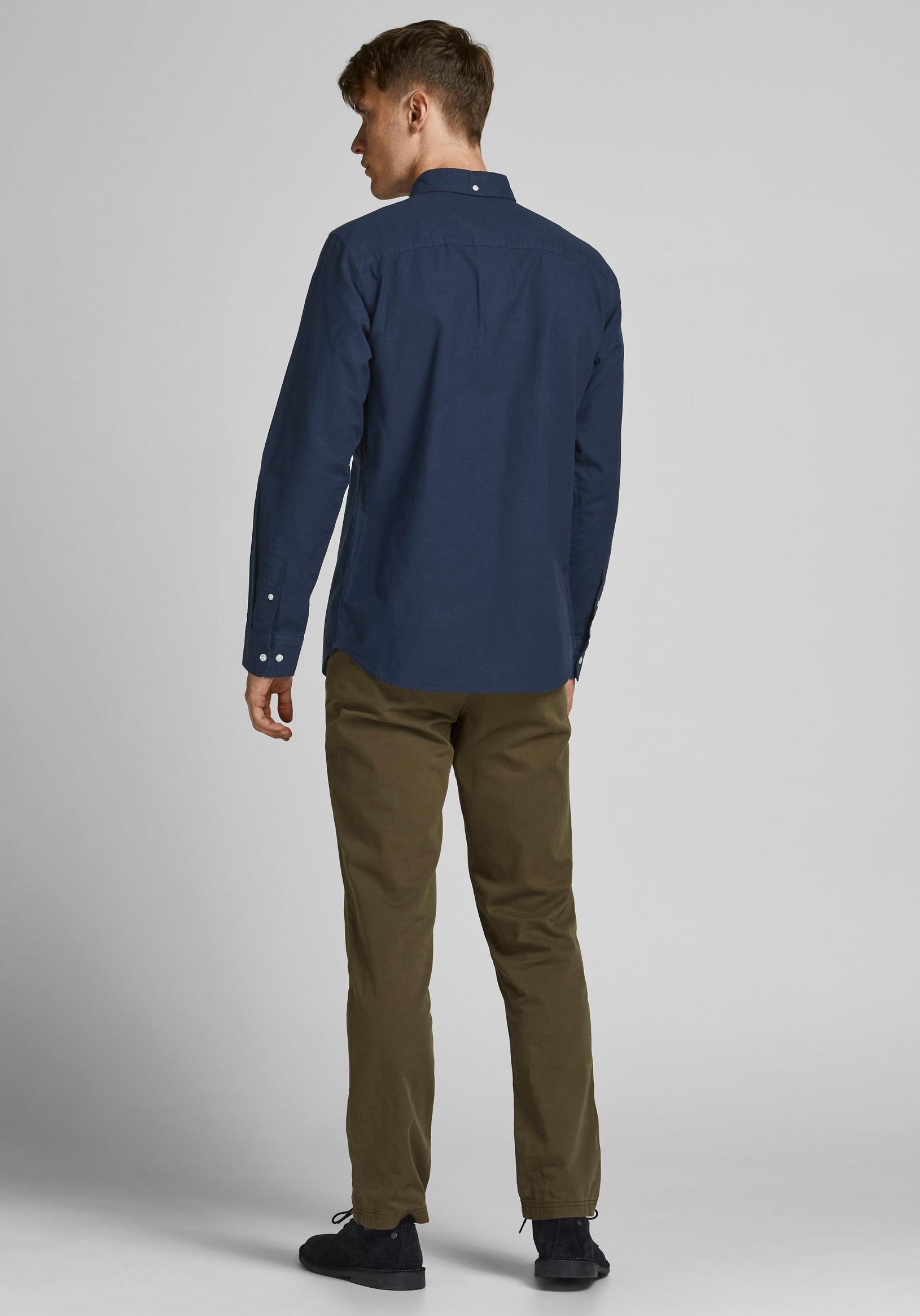 Jack & Jones Langarmhemd »BROOK OXFORD«, mit Button-Down Kragen