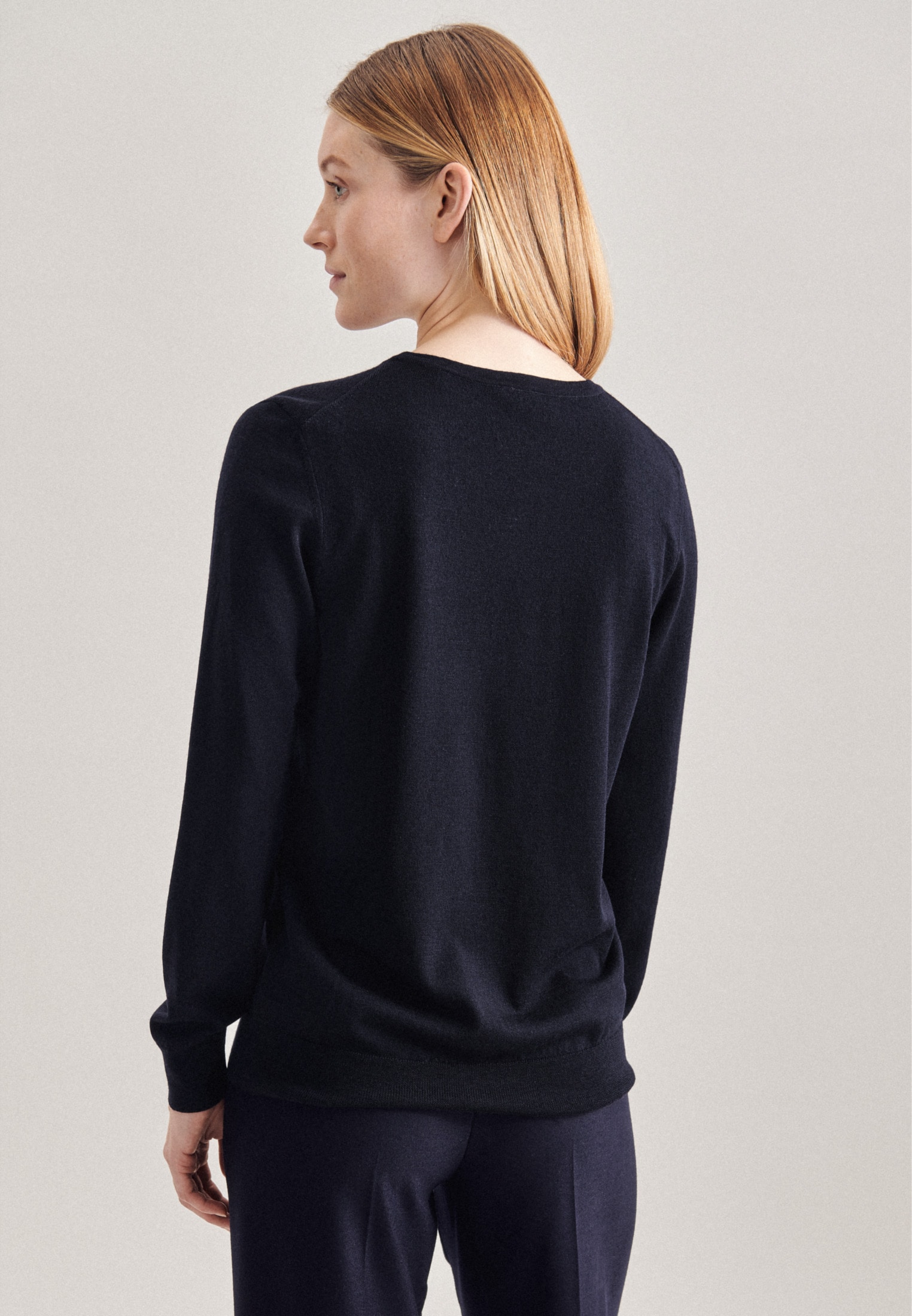 seidensticker Strickpullover »Schwarze Rose«, Rundhals Uni