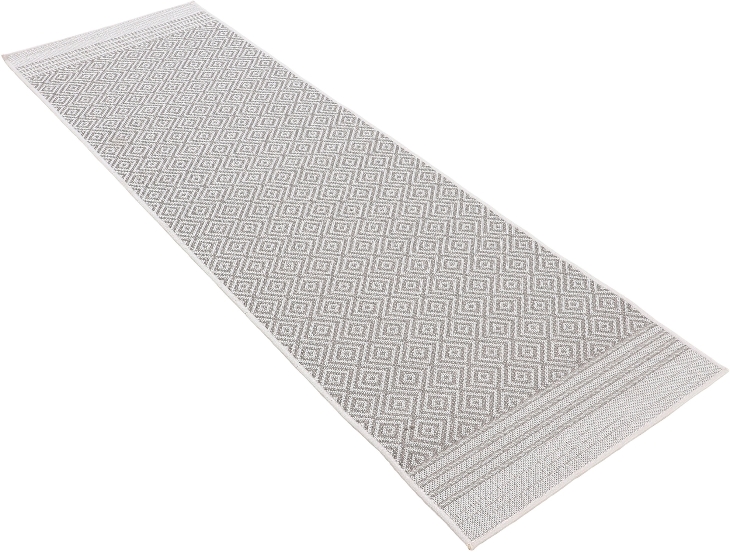 carpetfine Läufer »Boho 103«, rechteckig, 4 mm Höhe, robustes Flachgewebe, Sisal Optik, UV-beständig, Aussenbereich