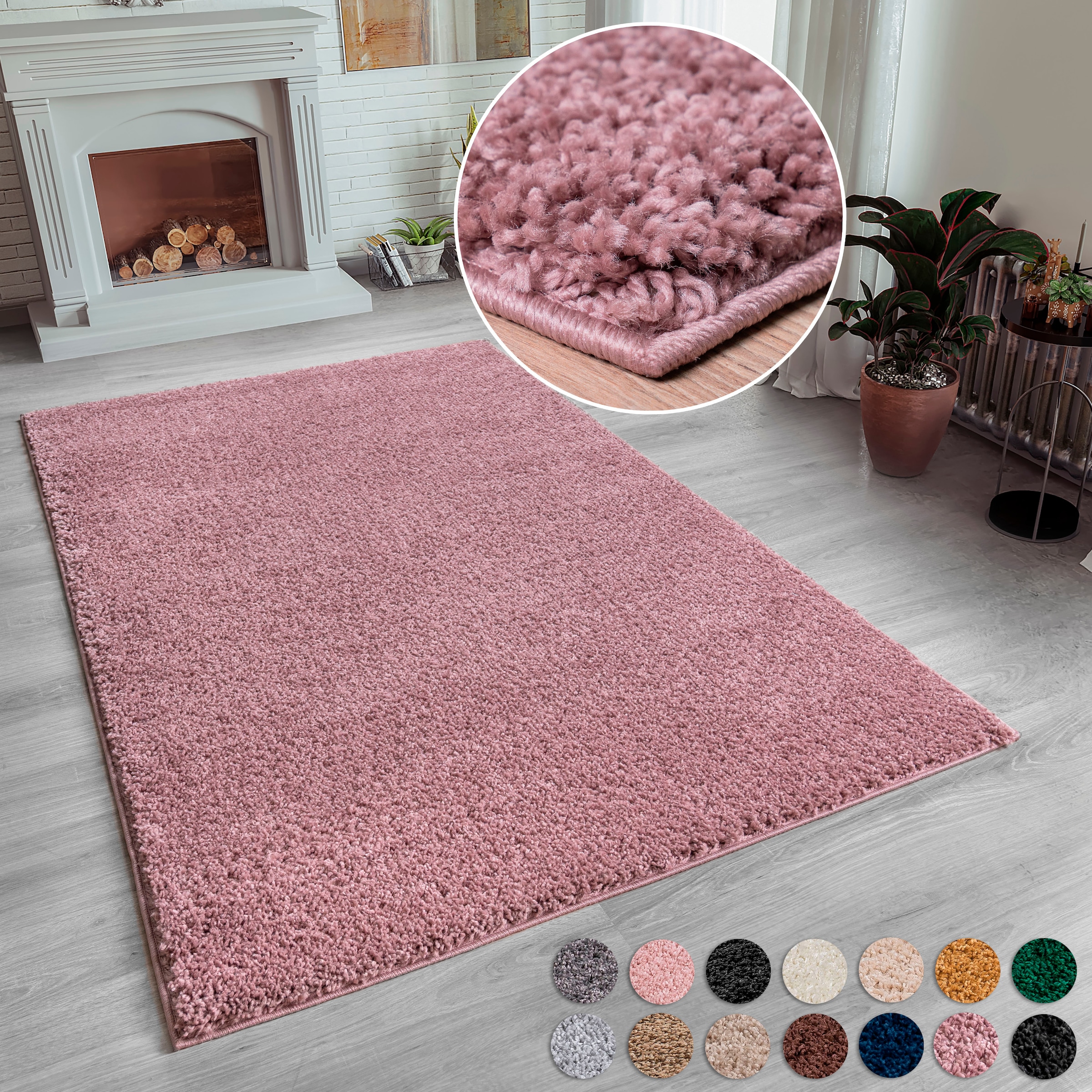 Home affaire Hochflor-Teppich »Shaggy 30«, rechteckig, 30 mm Höhe, Teppich, Uni Farben, besonders weich und kuschelig