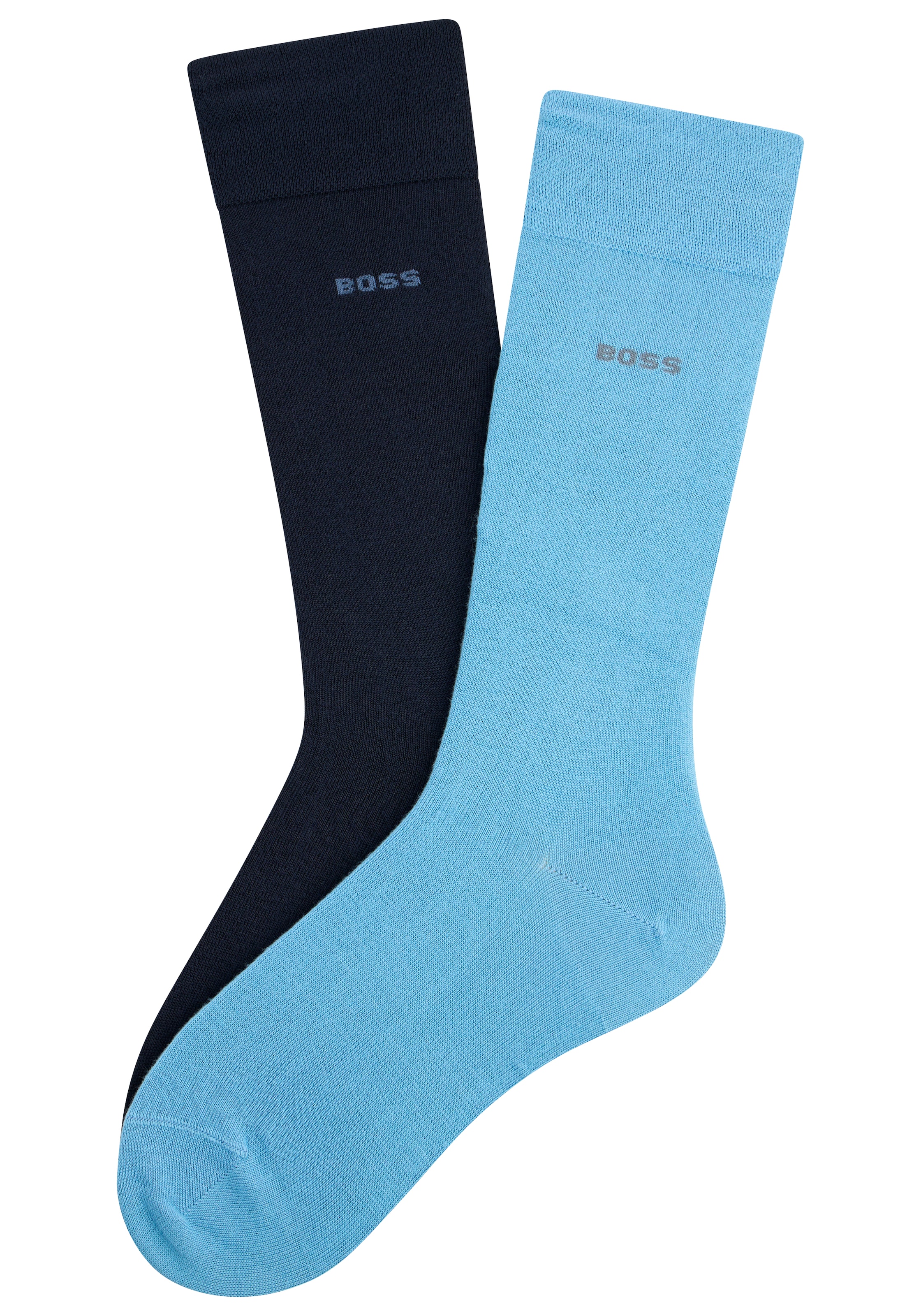 BOSS Businesssocken "2P RS Bamboo 1027" Packung, 2 Paar tlg. mit Strickbündchen