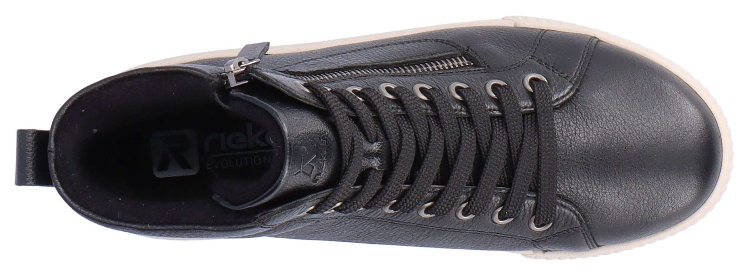 RIEKER Sport Schnürboots, Stiefelette, High Top Sneaker, Freizeitboots mit Reissverschluss