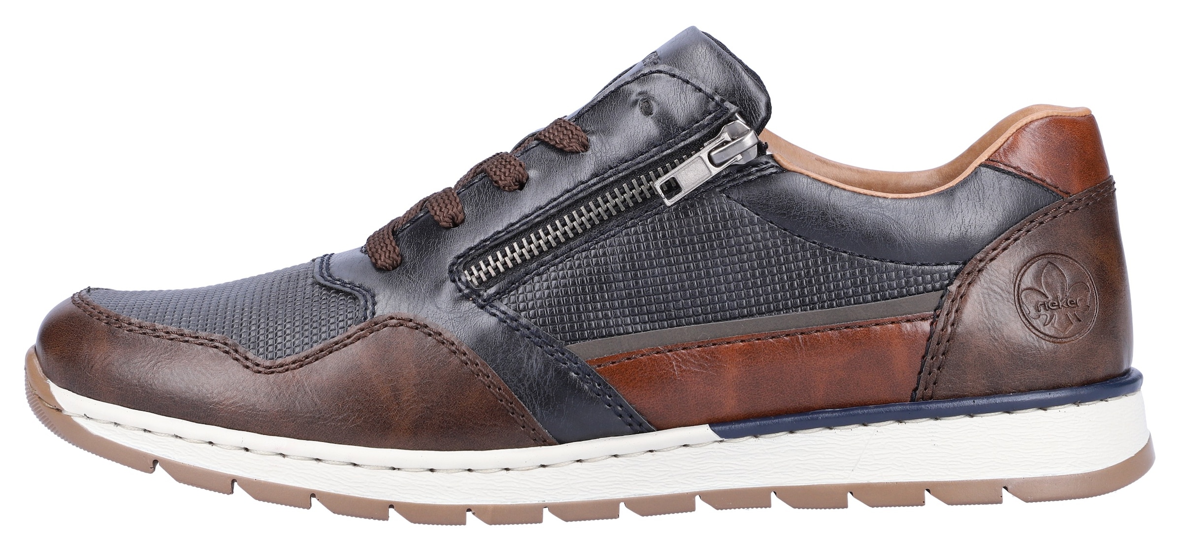 Rieker Sneaker, mit seitlichem Reissverschluss, Freizeitschuh, Halbschuh, Schnürschuh