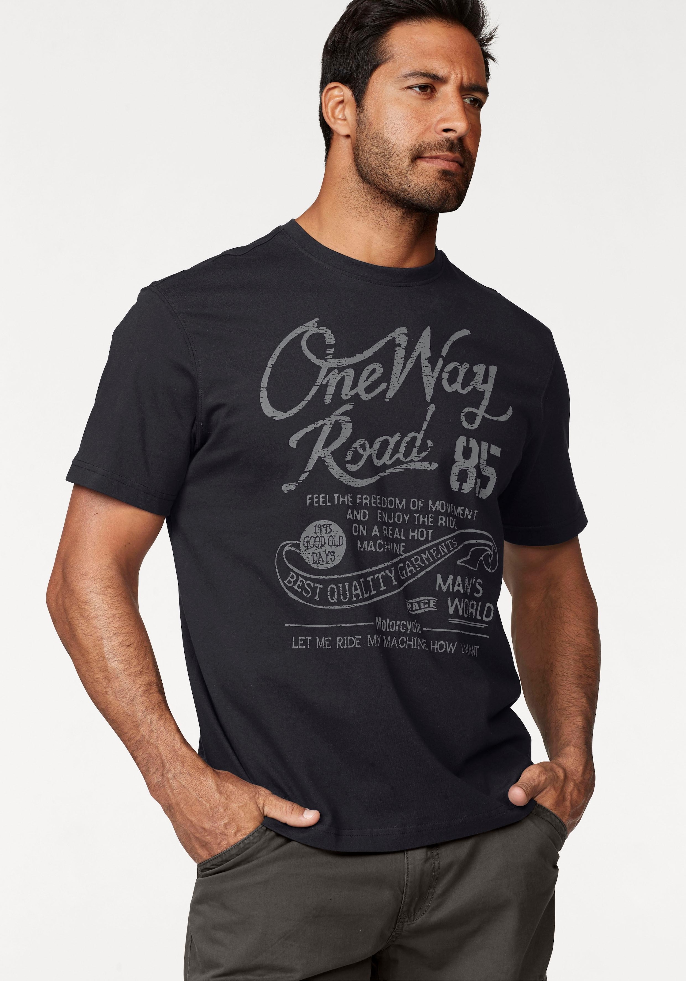 T-Shirt, mit Print in Used-Optik