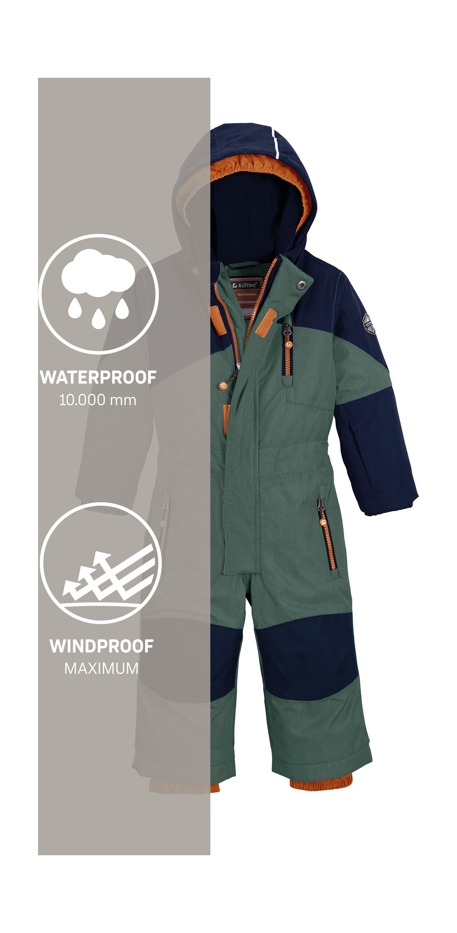 Killtec Skianzug »Kesley Mini«, Skioverall, wind- und wasserdicht, innen warmes Fleece