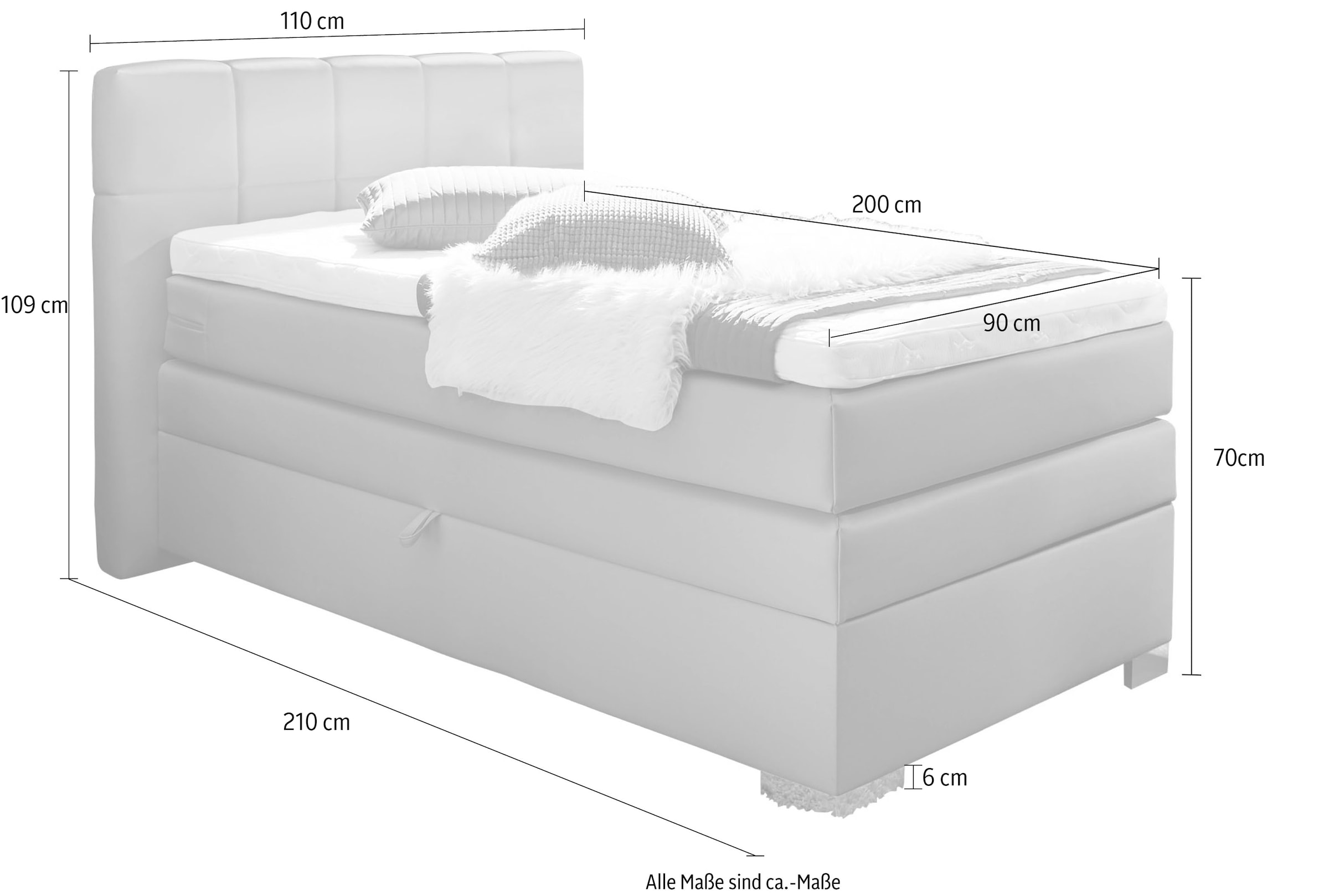 INOSIGN Boxspringbett »Airdrie«, inkl. Bettkasten und Topper