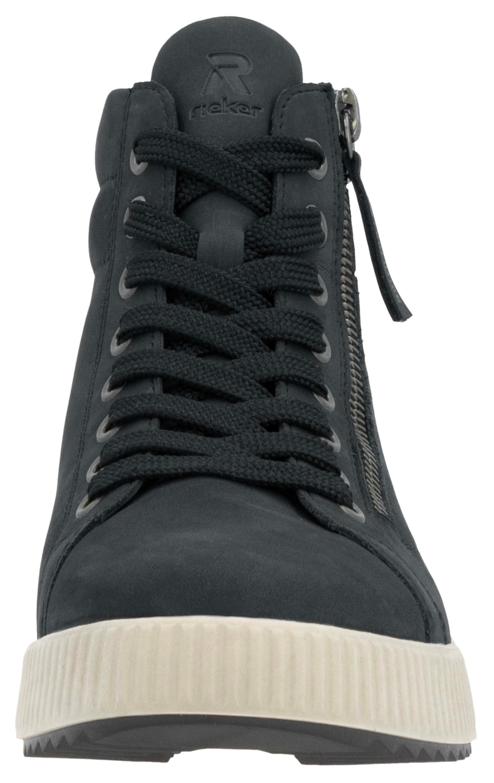 RIEKER Sport Schnürboots, Stiefelette, High Top Sneaker, Freizeitboots mit Reissverschluss