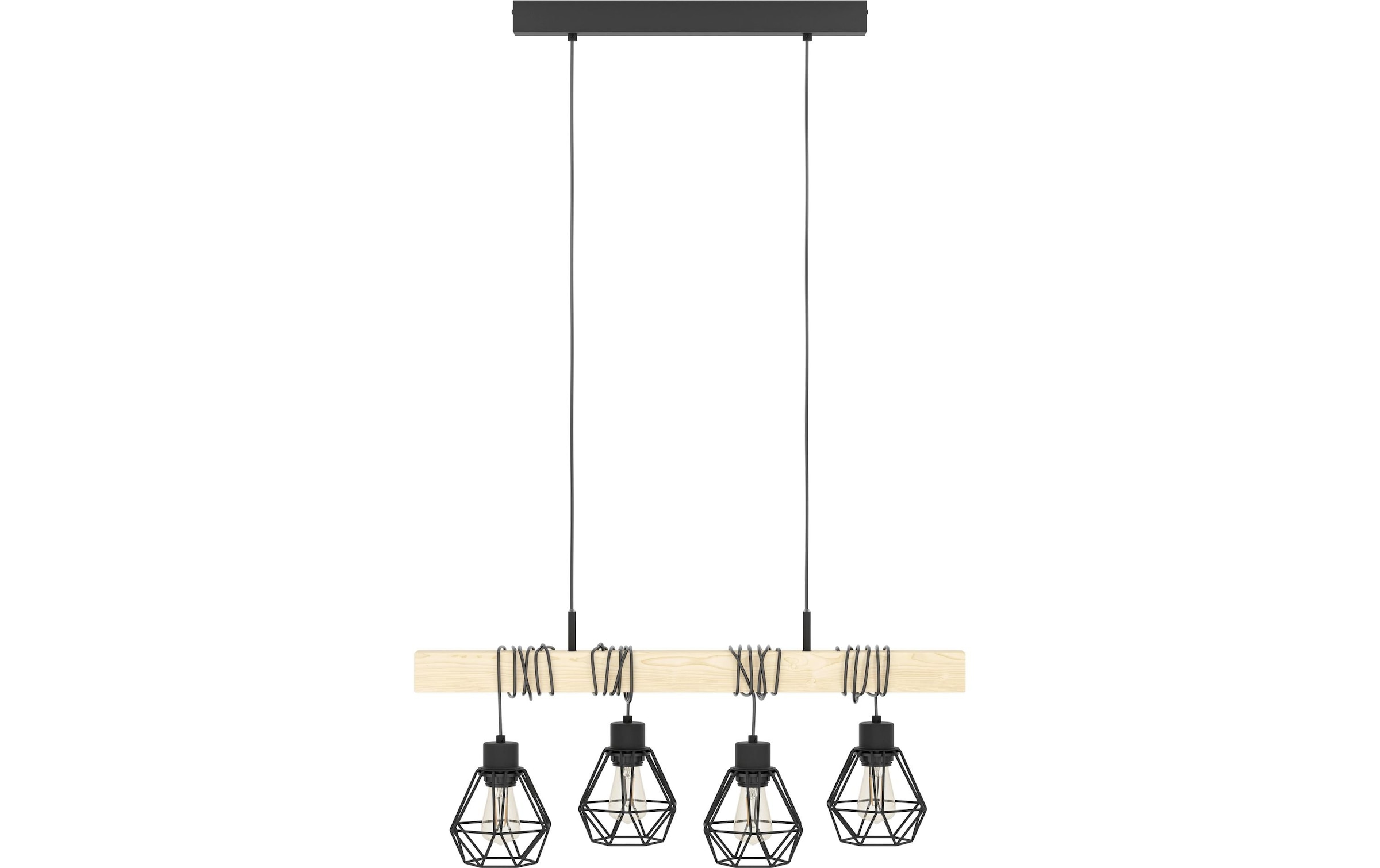 EGLO LED Pendelleuchte »TOWNSHEND 5 exkl E27 4x60W«, Holzart: Kiefer (Neuseeland)