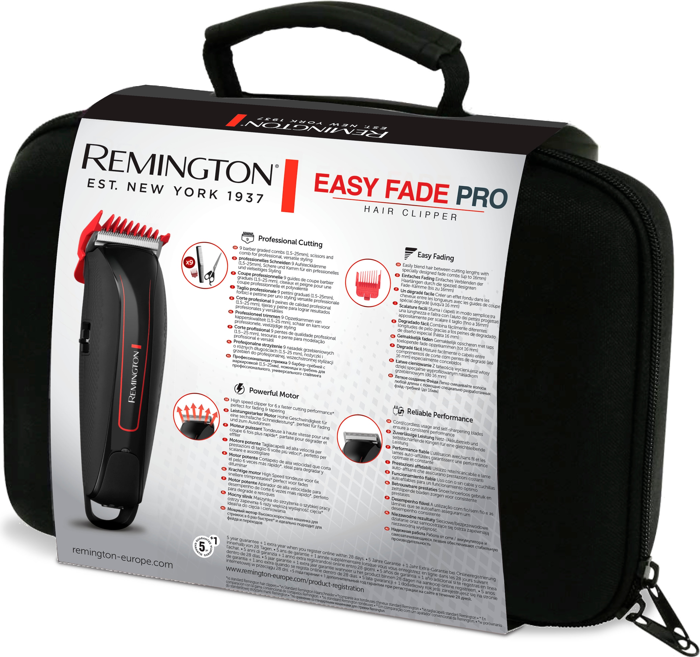 Remington Haarschneider »Easy Fade Pro HC550«, 19 Aufsätze, mit Barber-Fading-Technik, inkl. Schere & Kamm in Aufbewahrungstasche