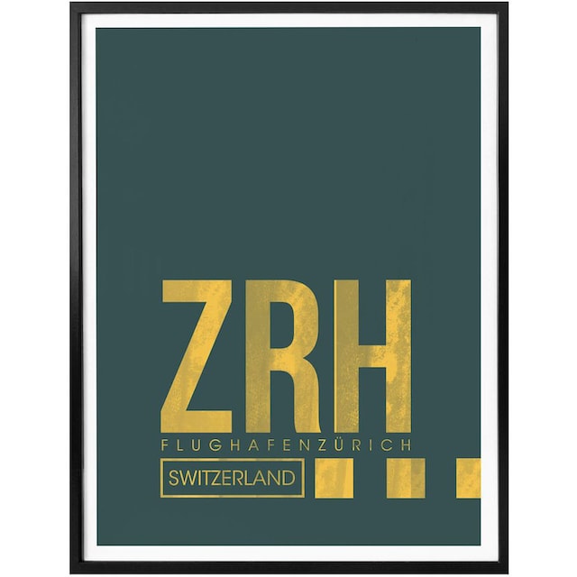 Wall-Art Poster »Wandbild ZRH Flughafen Zürich«, Flughafen, (1 St.), Poster,  Wandbild, Bild, Wandposter online kaufen | Jelmoli-Versand