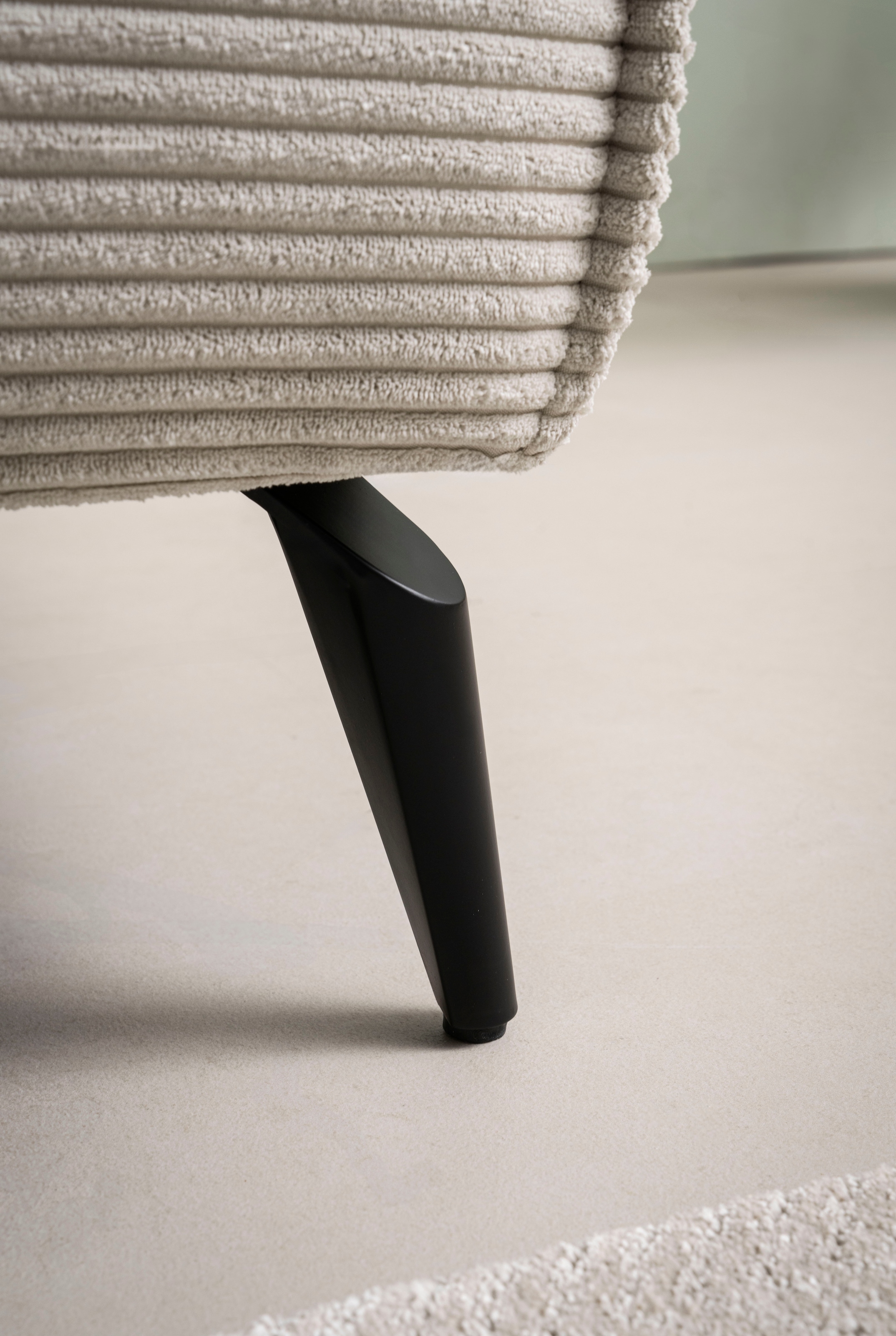 andas Ecksofa »TVINNU, L-Form in Cord, Sofa«, wahlweise Recamiere rechts/links, schwarze Füsse, bequemer Sitzkomfort