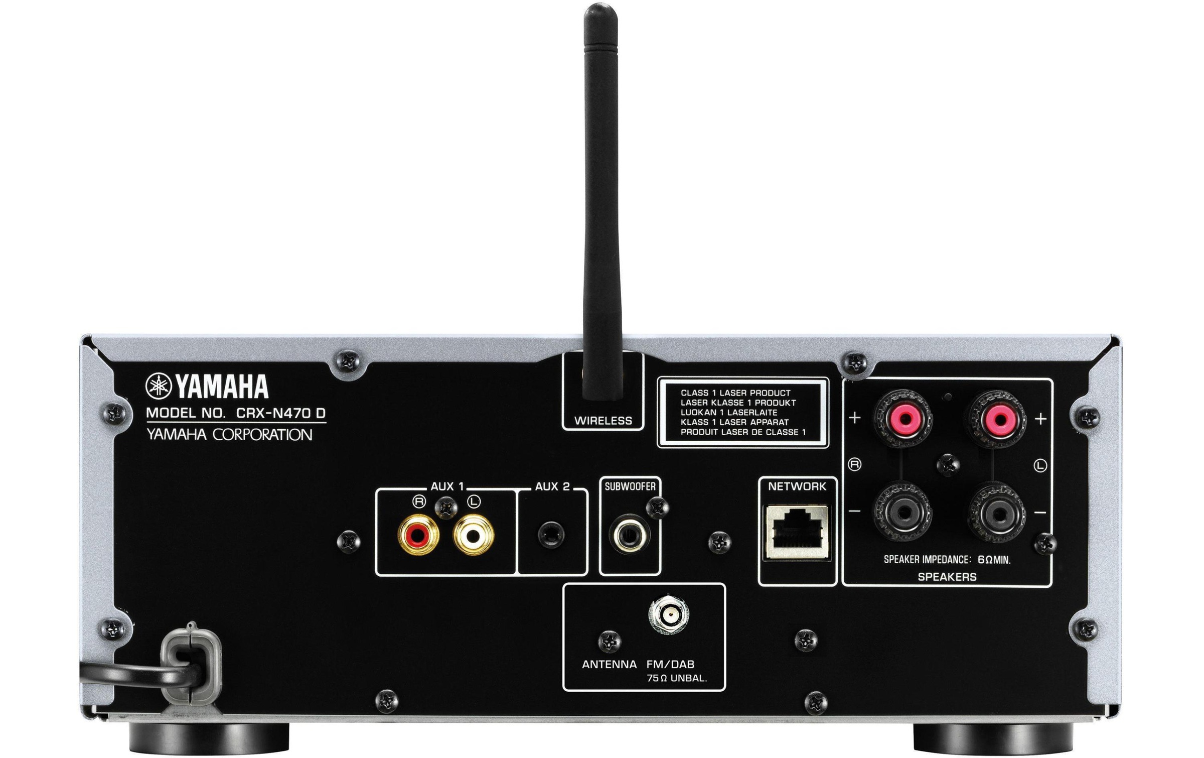 Yamaha Microanlage »MusicCast MCR-N470 DAB Silber Schwarz«, (Bluetooth-WLAN Digitalradio (DAB+)-FM-Tuner)