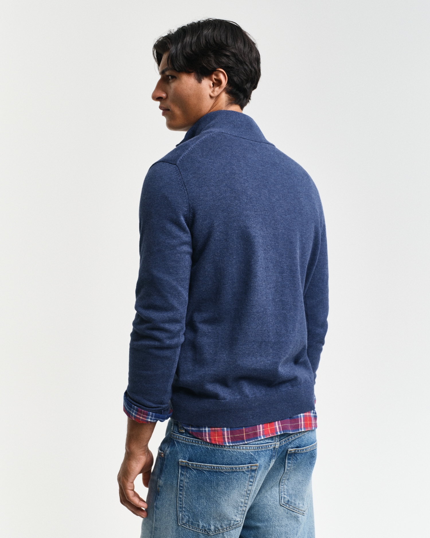 Gant Troyer »CLASSIC COTTON HALF ZIP«, mit gerippten Details