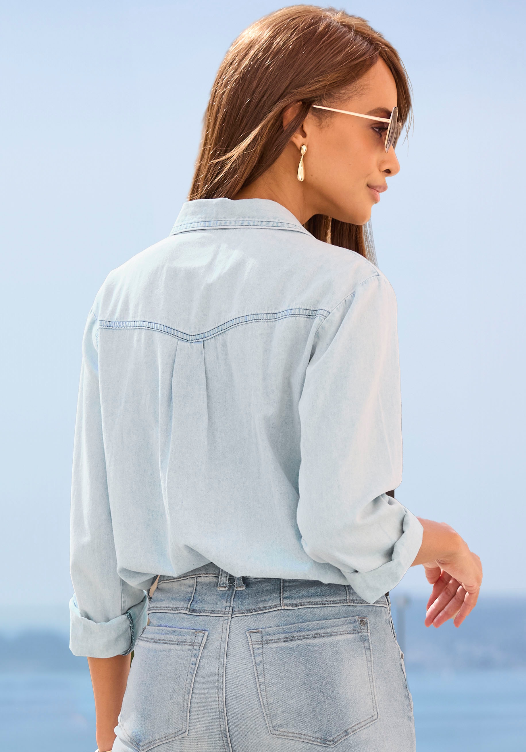 Buffalo Jeansbluse, mit Druckknöpfen, lässig, Western-Stil