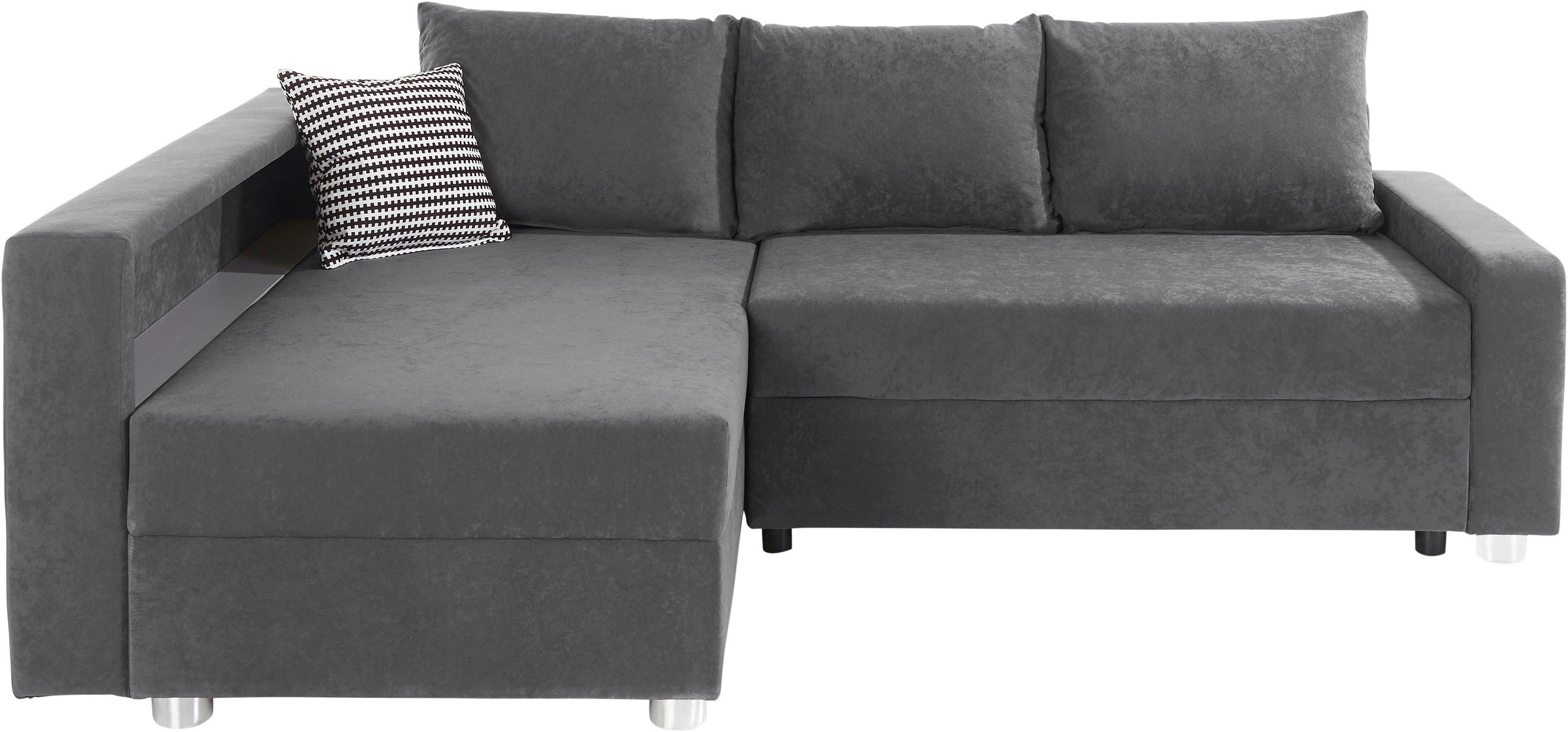 COLLECTION AB "Relax L-Form, B: 223 cm" Schlaffunktion, Bettkasten, Regal & 1 Zierkissen, optional Licht