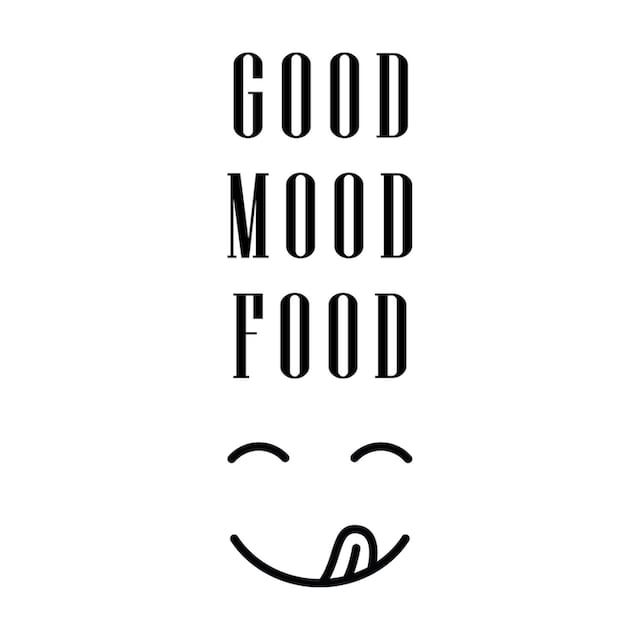 ❤ queence Wanddekoobjekt »GOOD MOOD FOOD«, Schriftzug auf Stahlblech ordern  im Jelmoli-Online Shop