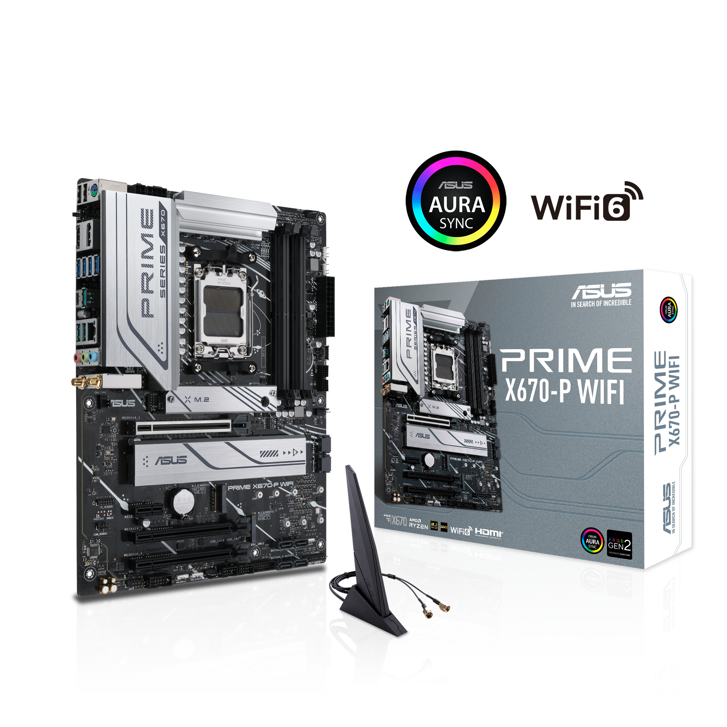 Asus Mainboard »PRIME X670-P WIFI«, Ryzen 7000, ATX, PCIe 5.0, 3x M.2, DDR5-Speicher, WiFi6
