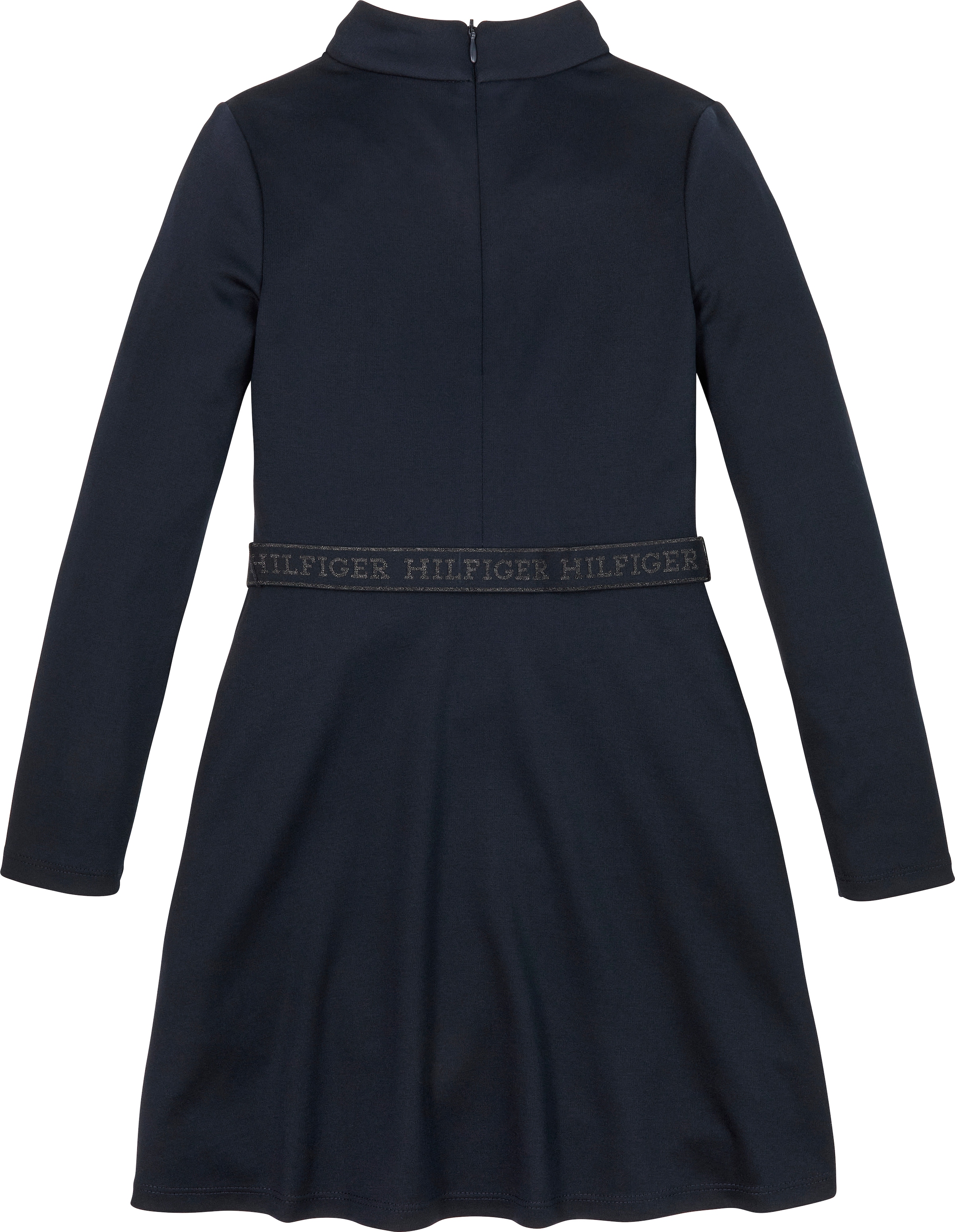 Tommy Hilfiger A-Linien-Kleid »BRANDED PUNTO DRESS LS«, mit Stehkragen