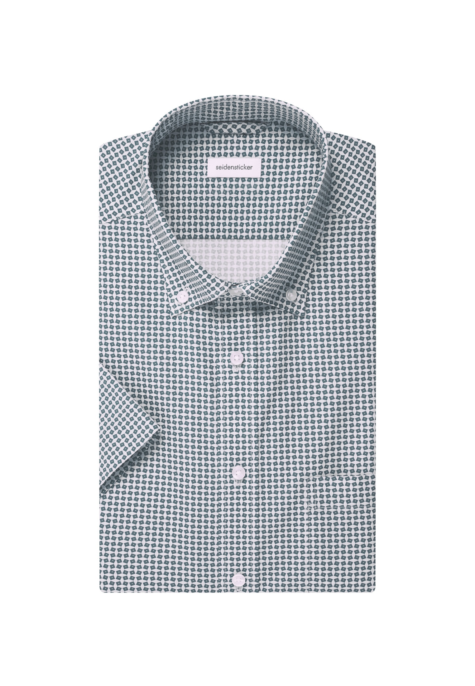 seidensticker Businesshemd »Regular«, Regular Kurzarm Button-Down-Kragen Druck