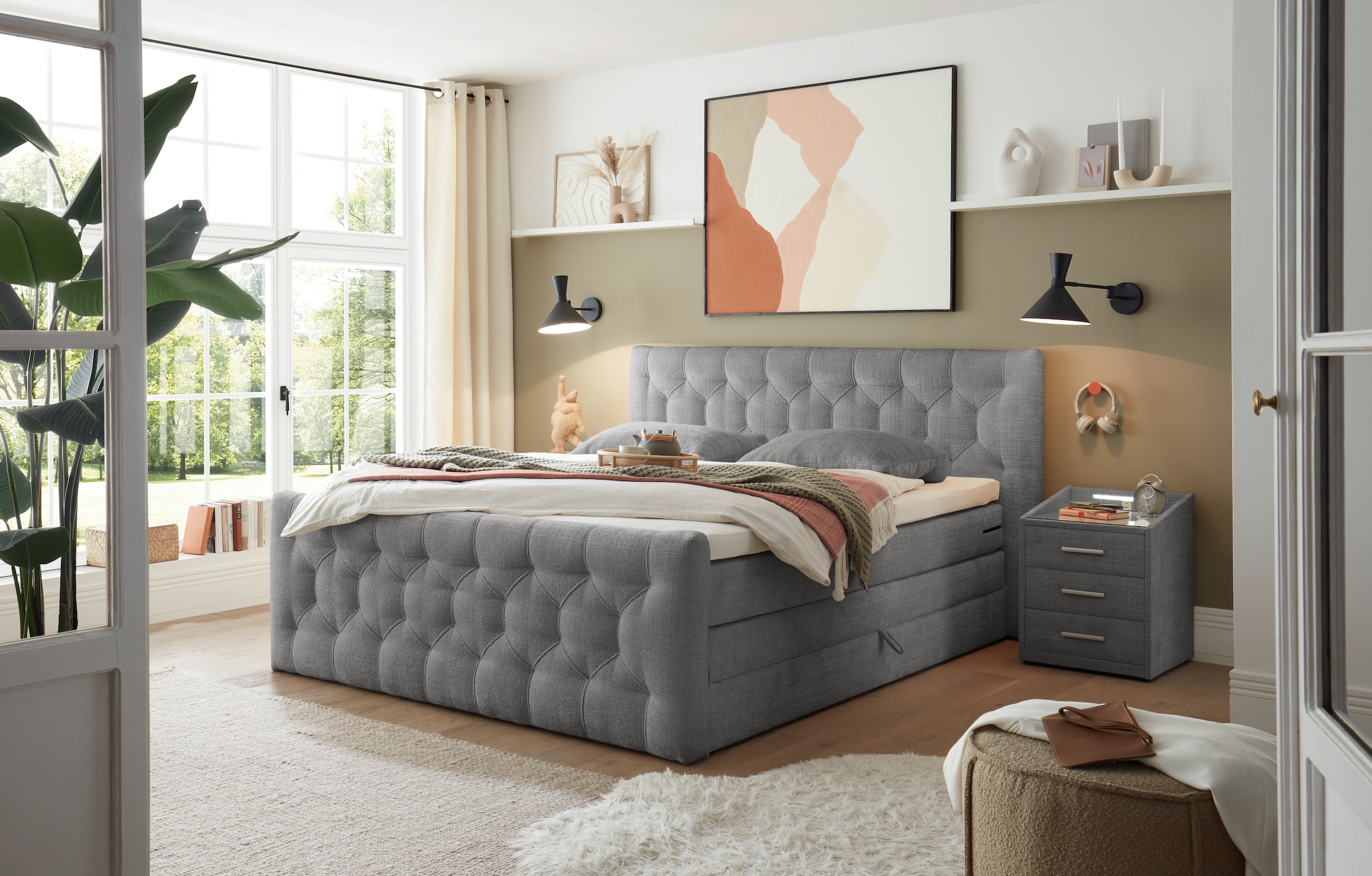 ED EXCITING DESIGN Boxspringbett »"Cashfield"! Topseller inkl. zwei Bettkästen & Topper«, erhältlich in den Grössen 160x200cm und 180x200cm