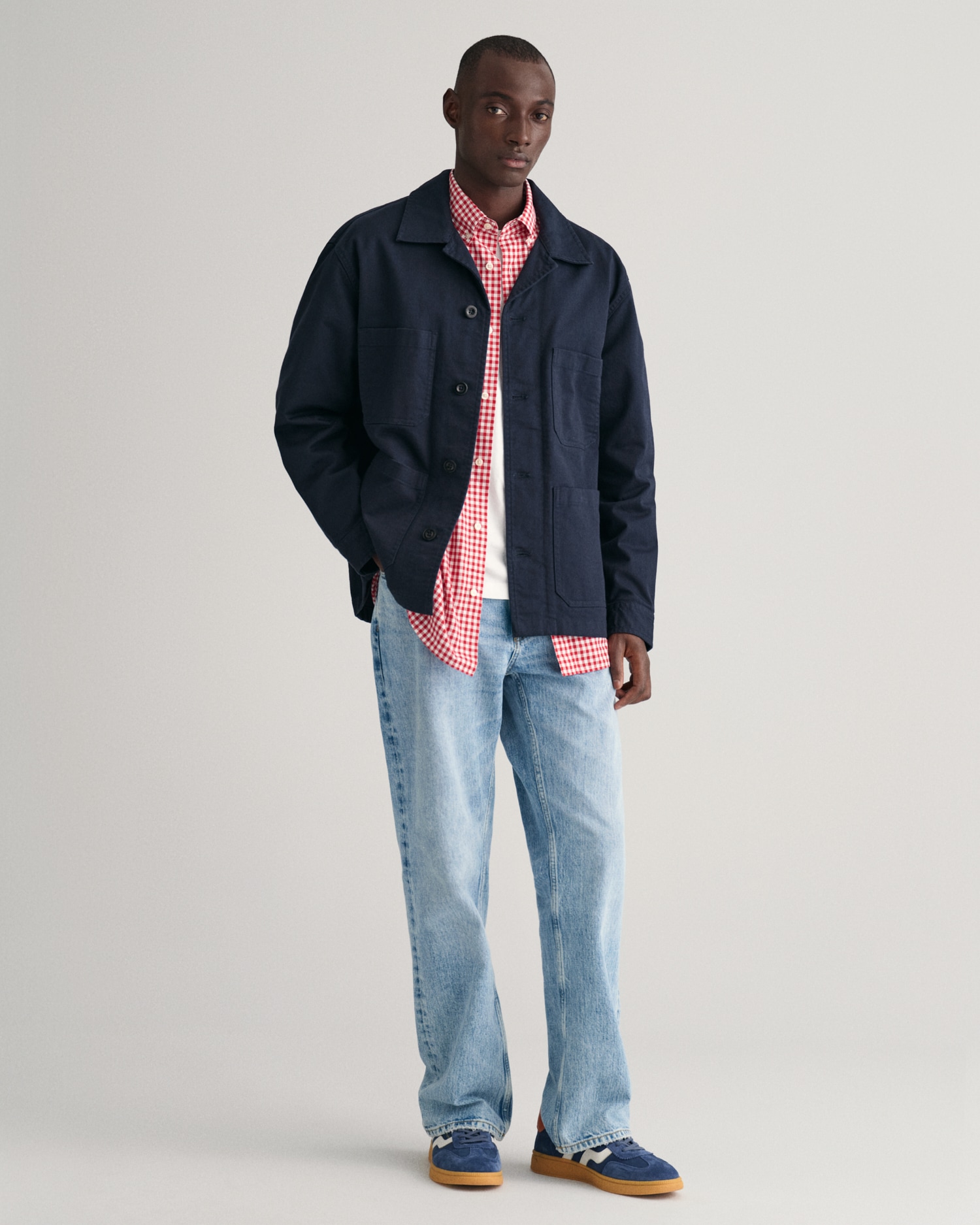Gant Langarmhemd »REG POPLIN GINGHAM SHIRT«, mit Logostickerei auf der Brust