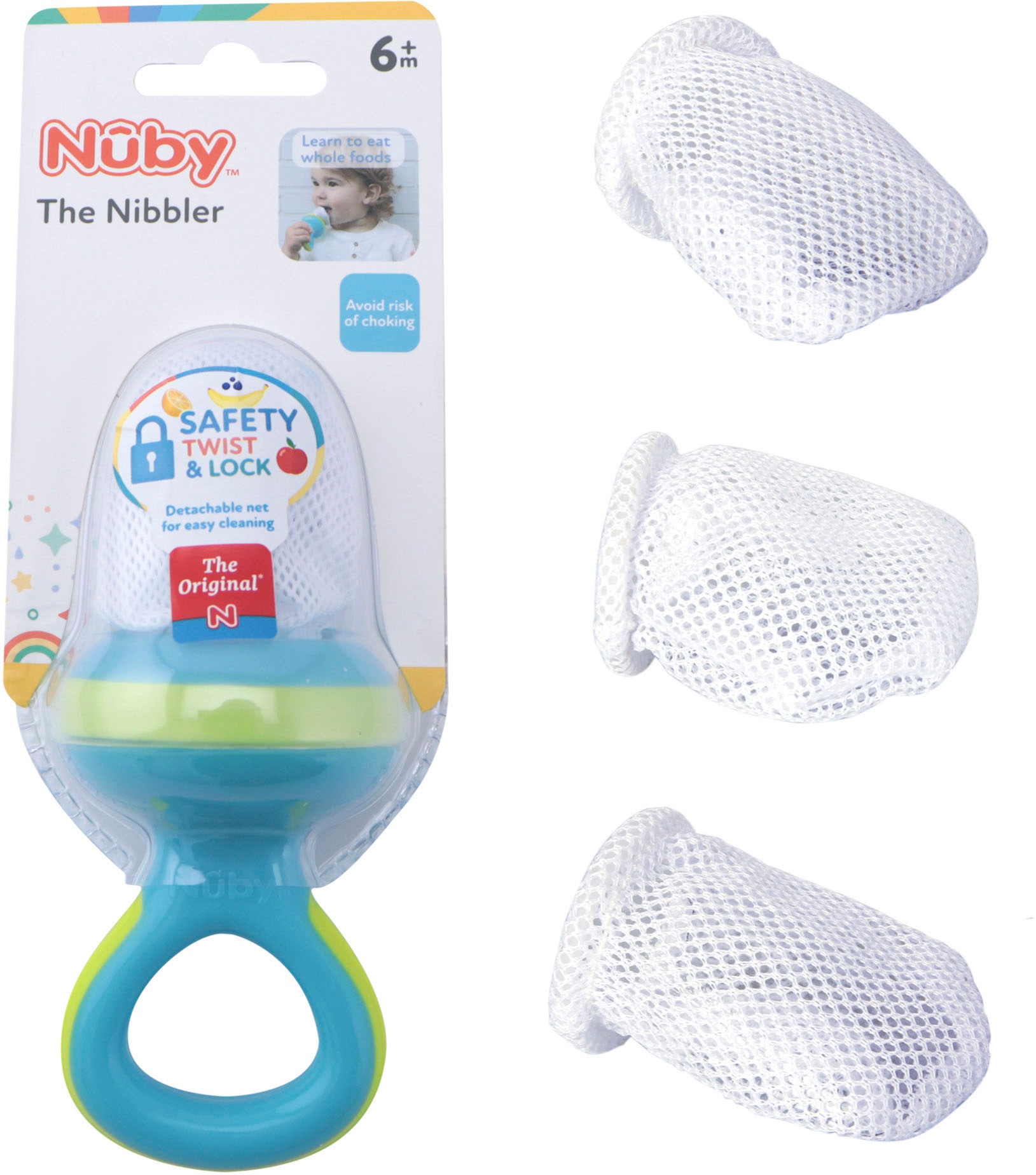 Nuby Schnuller »Fruchtsauger, türkis + 3 Ersatznetze«