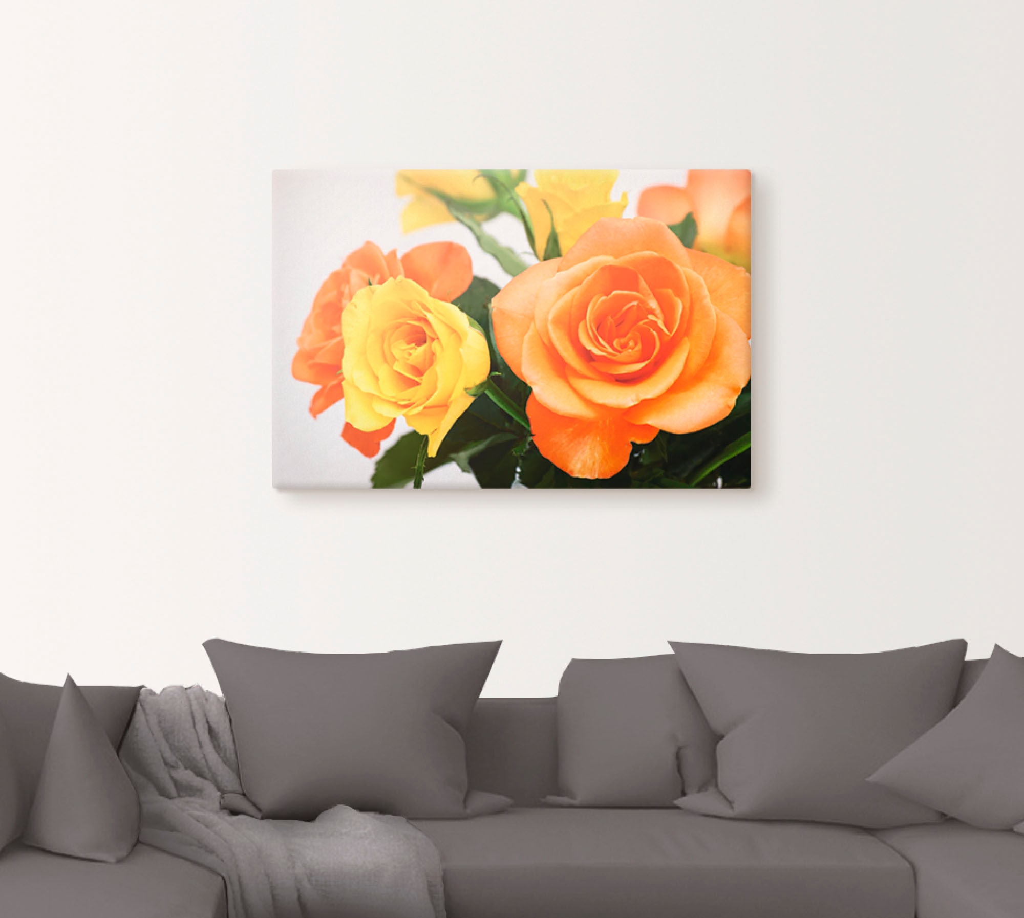Artland Leinwandbild »Rosenstrauss«, Blumen, (1 St.), auf Keilrahmen gespannt