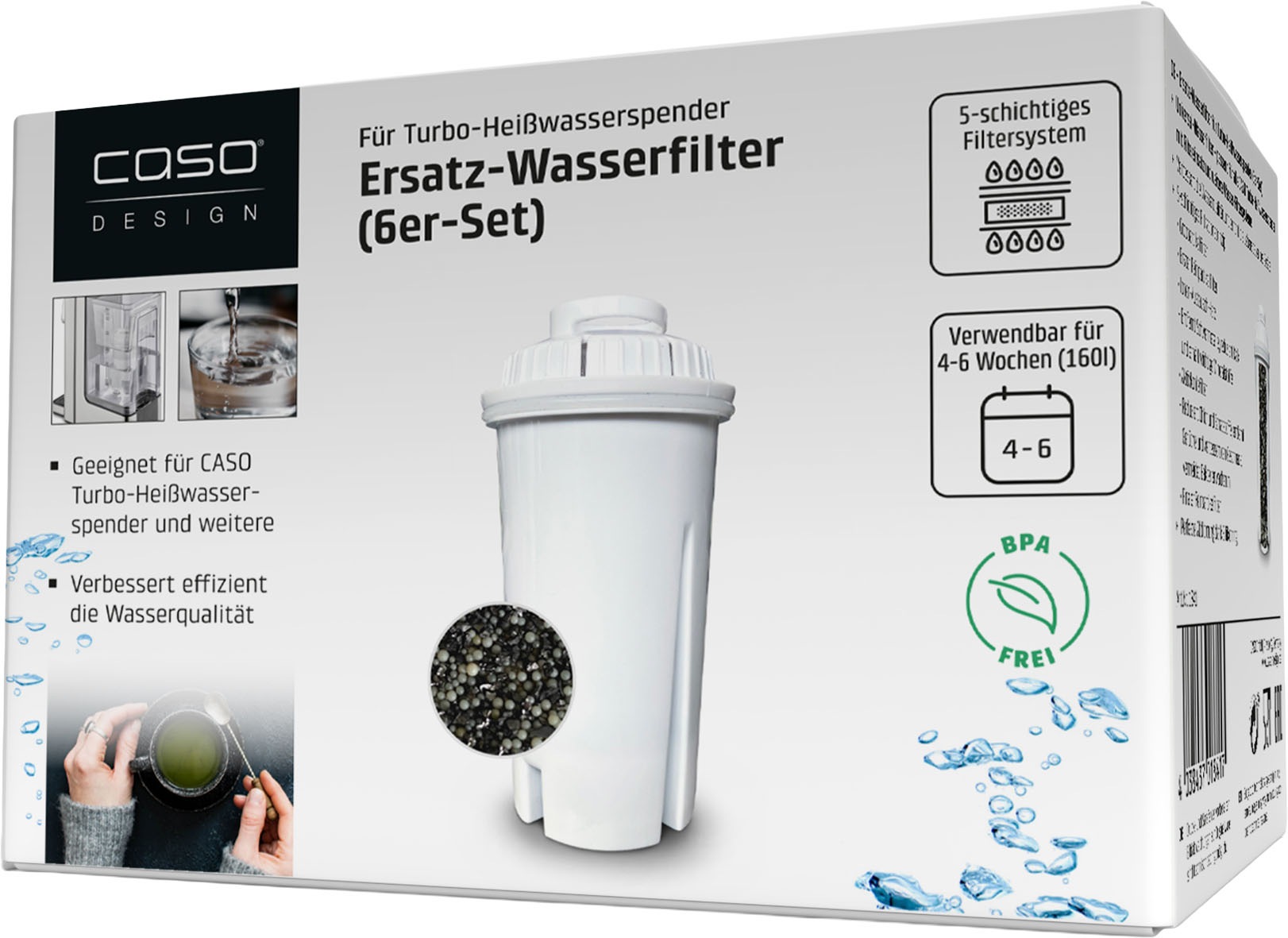 Caso Wasserfilter "Ersatz-Wasserfilter (6er-Set)" Set, 6 Wasserfilter, 6 tlg.
