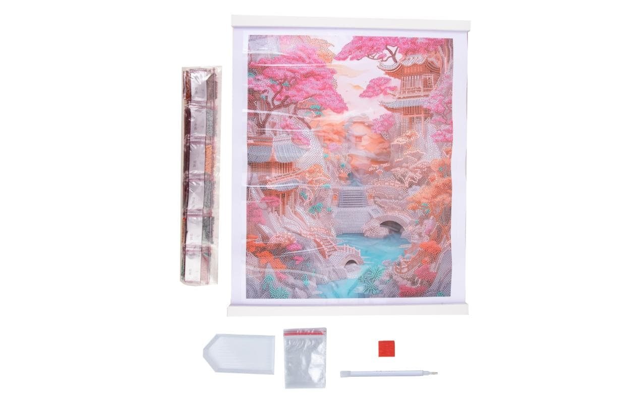 Kreativset »CRAFT Buddy Crystal Art Scroll Cherry Blossom Bliss«, (7 tlg.)