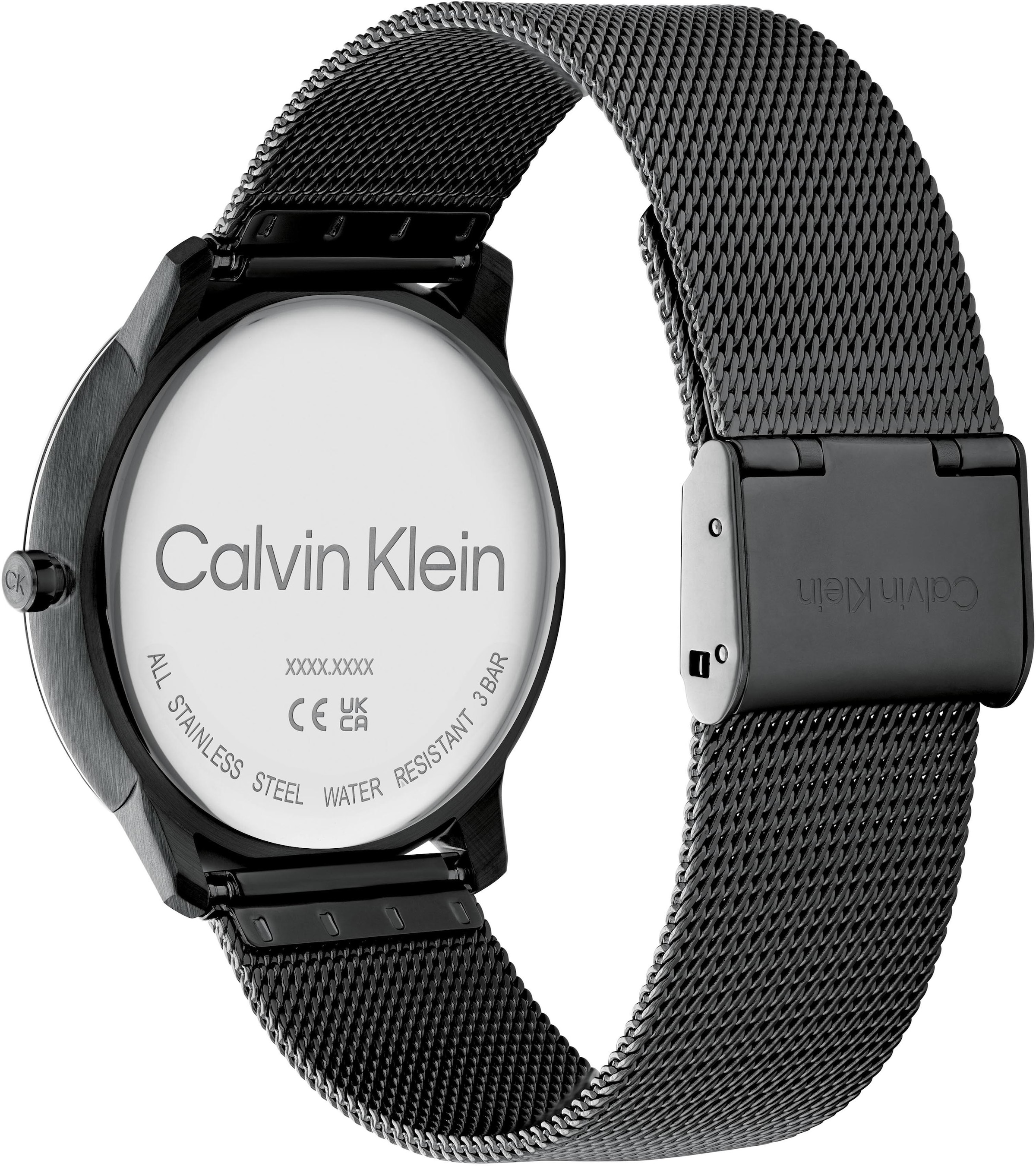 Calvin Klein Quarzuhr »Iconic Mesh 40 mm, 25200028«, Armbanduhr, Herrenuhr, Mineralglas, IP-Beschichtung