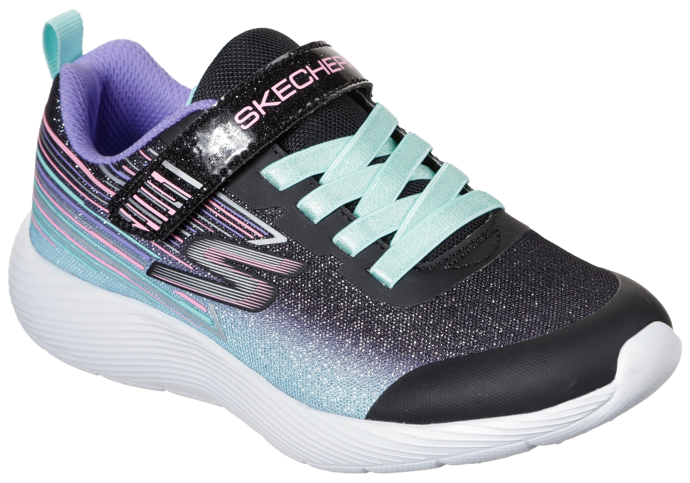 Skechers Kids Sneaker »DYNA-LITE-SHIMMER STREAKS«, mit Glitzerdetails, Freizeitschuh, Halbschuh, Schnürschuh