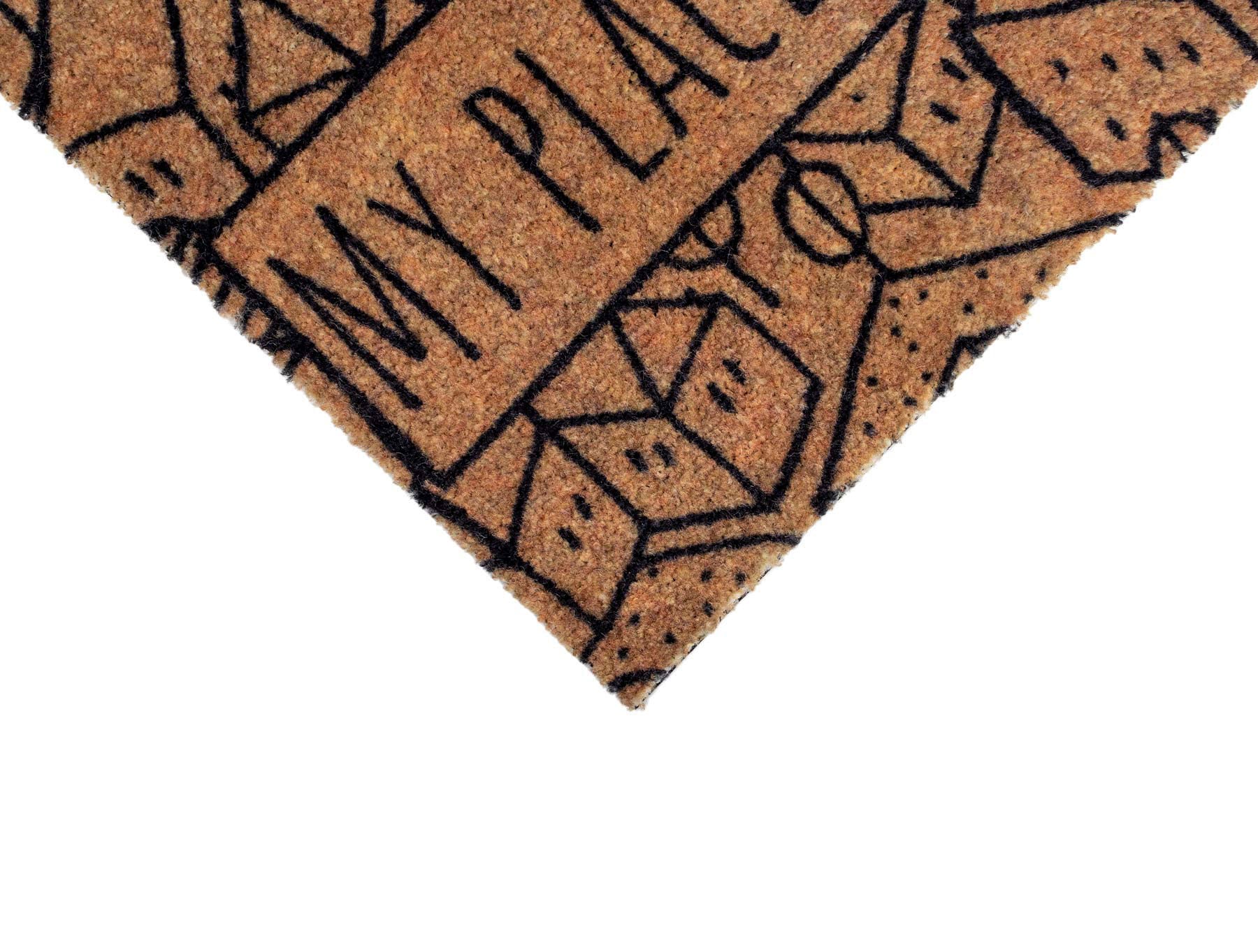 Primaflor-Ideen in Textil Fussmatte »Schmutzfangmatte COUNTRY, Place in Town«, rechteckig, 7 mm Höhe, Schmutzfangmatte, Kokos-Optik, mit Spruch, rutschhemmend, waschbar