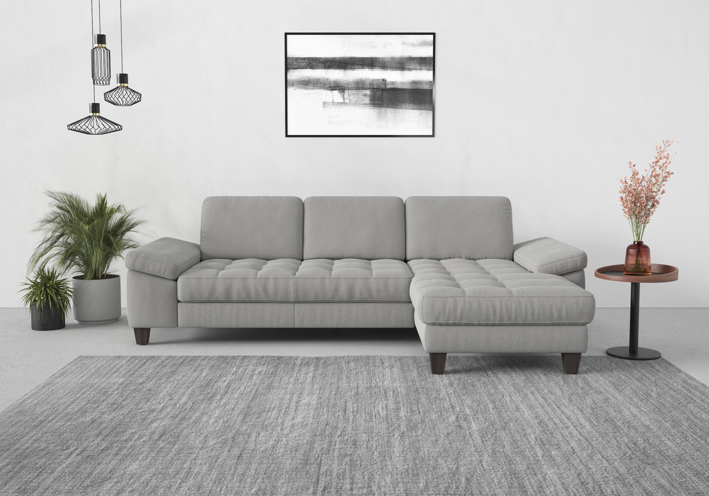 sit&more Ecksofa "Westham L-Form" Recamiere, mit oder ohne Schlaffunktion, Bettkasten, Füsse wengefarben