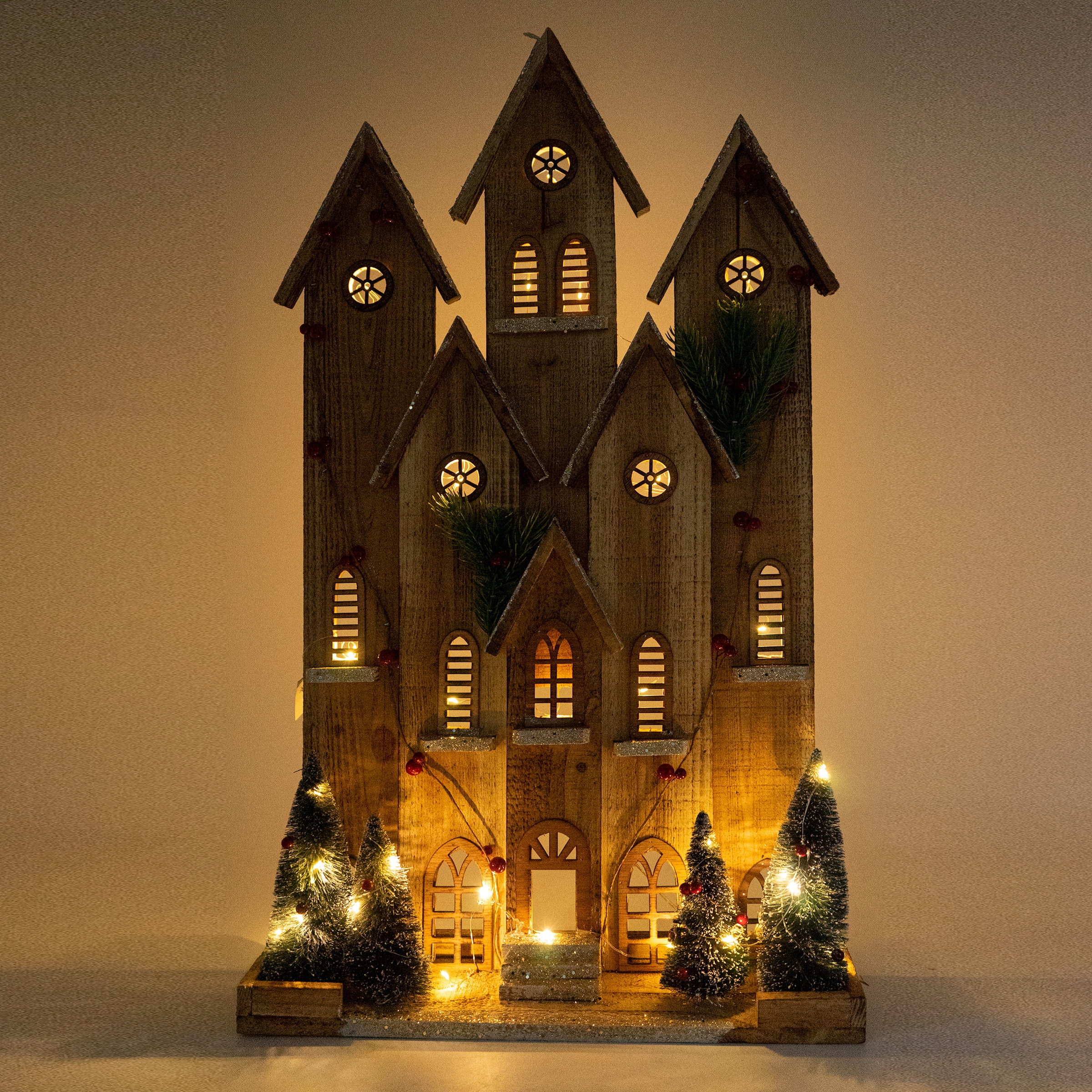 NOOR LIVING Weihnachtshaus »Weihnachtsdeko«, Höhe 73 LED-Beleuchtung, integrierter mit kaufen Kirche cm