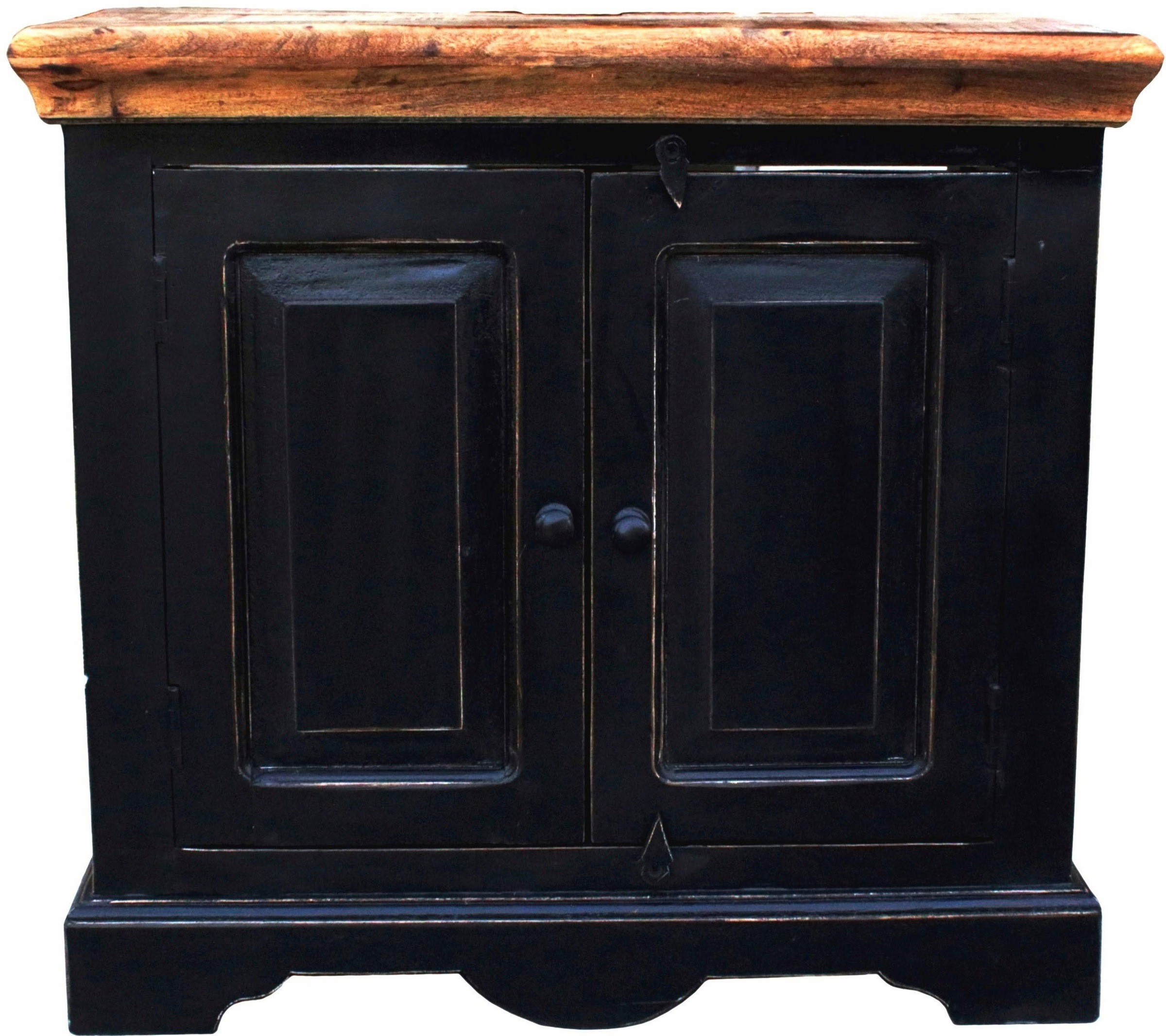 SIT Waschbeckenunterschrank "Wellington mit 2 Türen & honigfarbiger Deckplatte im Vintage-Design" Mit Siphonausschnitt für die passgenaue Nutzung im Bad